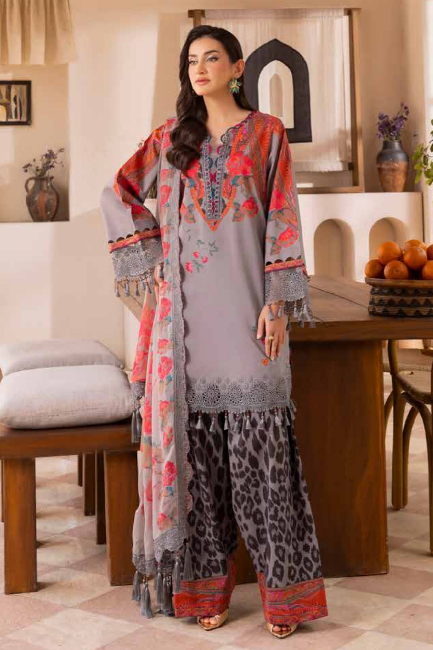 CHARIZMA BASICS EMBROIDERED LAWN WITH EMBROIDERED LAWN DUPATTA 2025