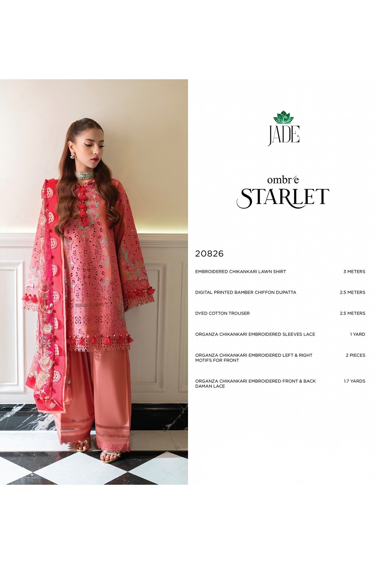 JADE OMBRE STARLET LAWN EMBROIDERED COLLECTION 2026