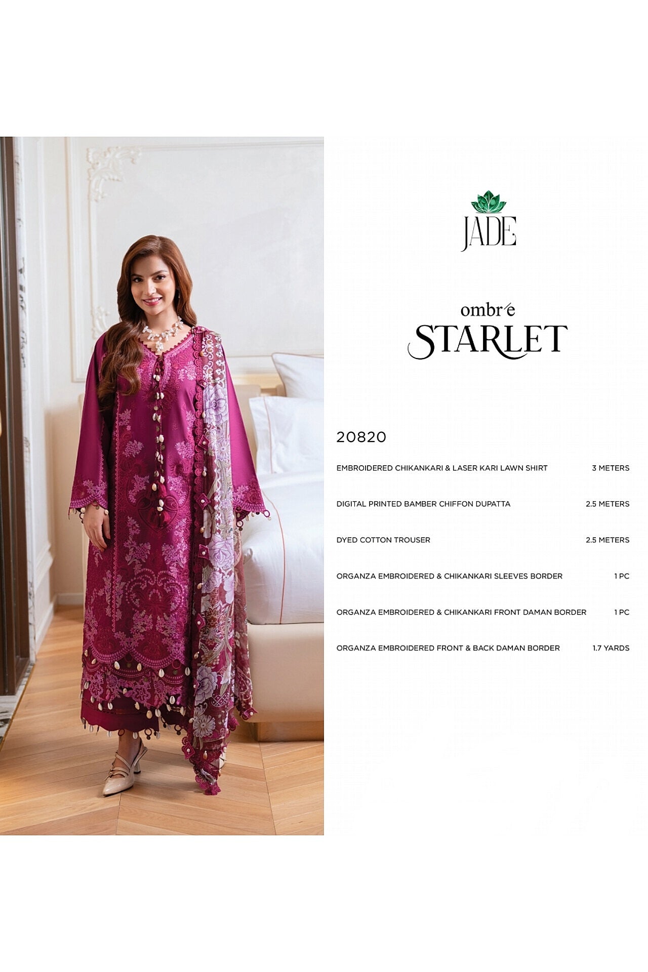 JADE OMBRE STARLET LAWN EMBROIDERED COLLECTION 2026