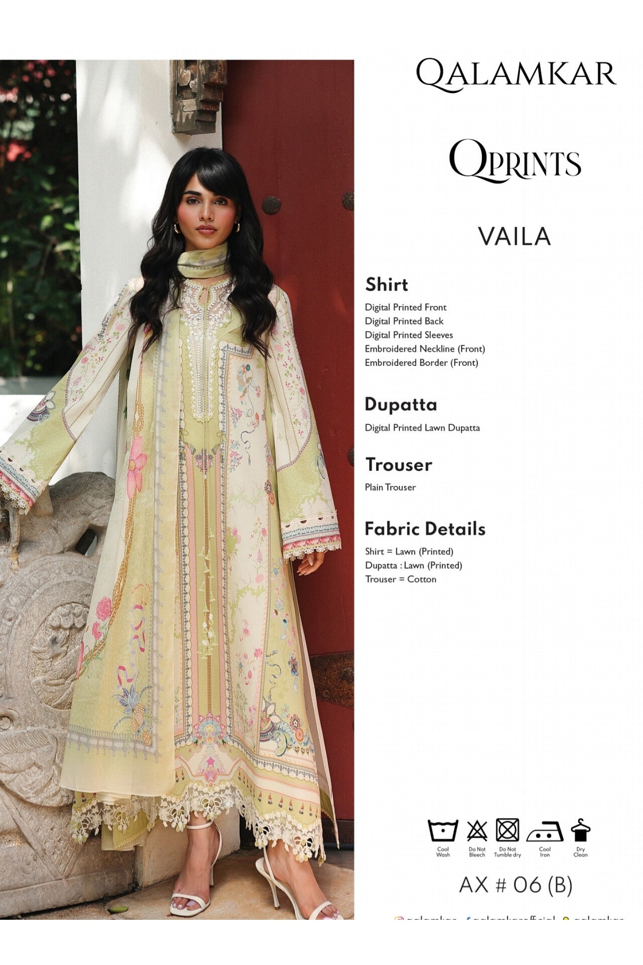[ SUIT N ] - QALAMKAR QPRINTS LAWN EMBROIDERED 2026