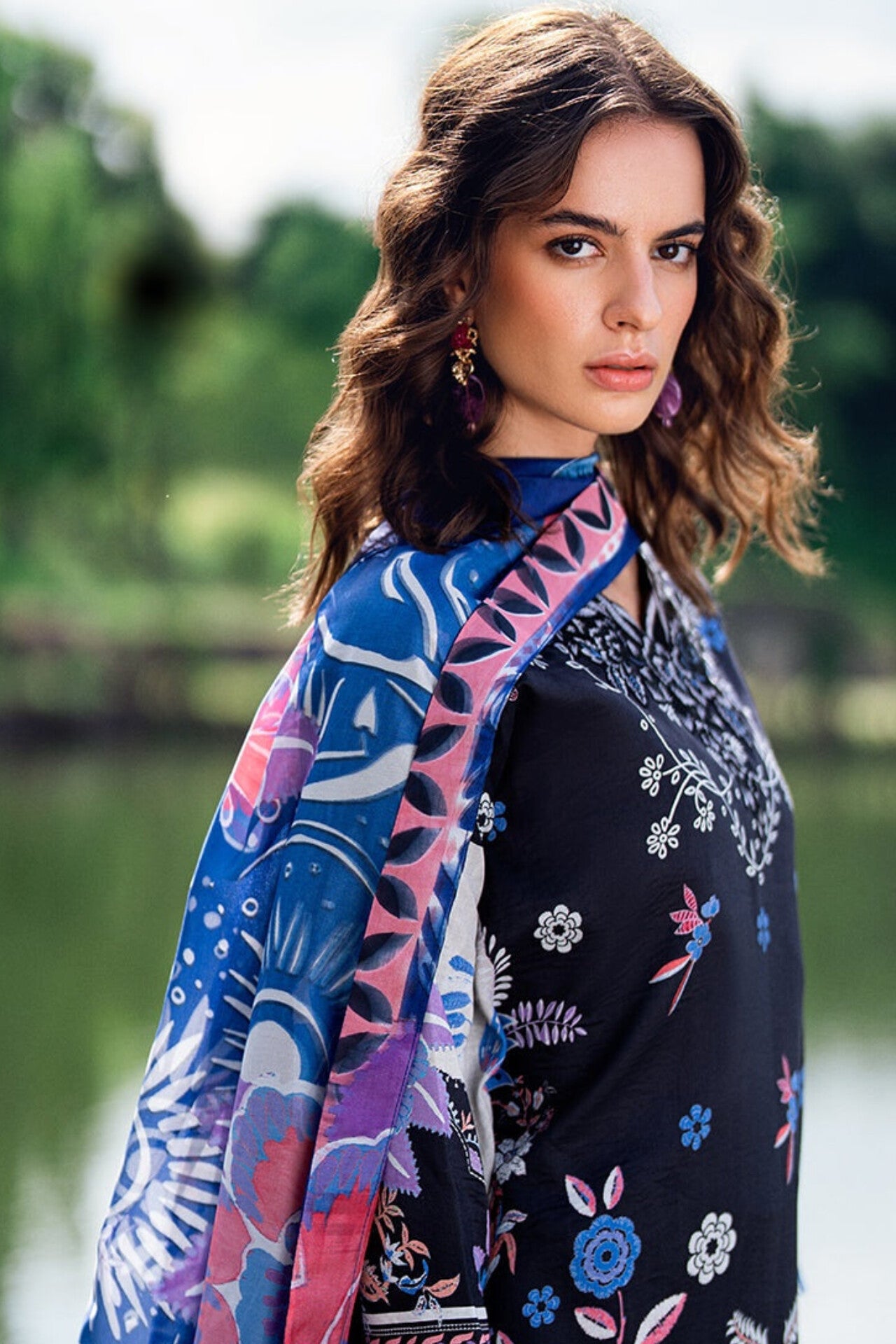[ SUIT A ] - ROHEENAZ GARDEN VEIL PRINTED EMBROIDERED LAWN