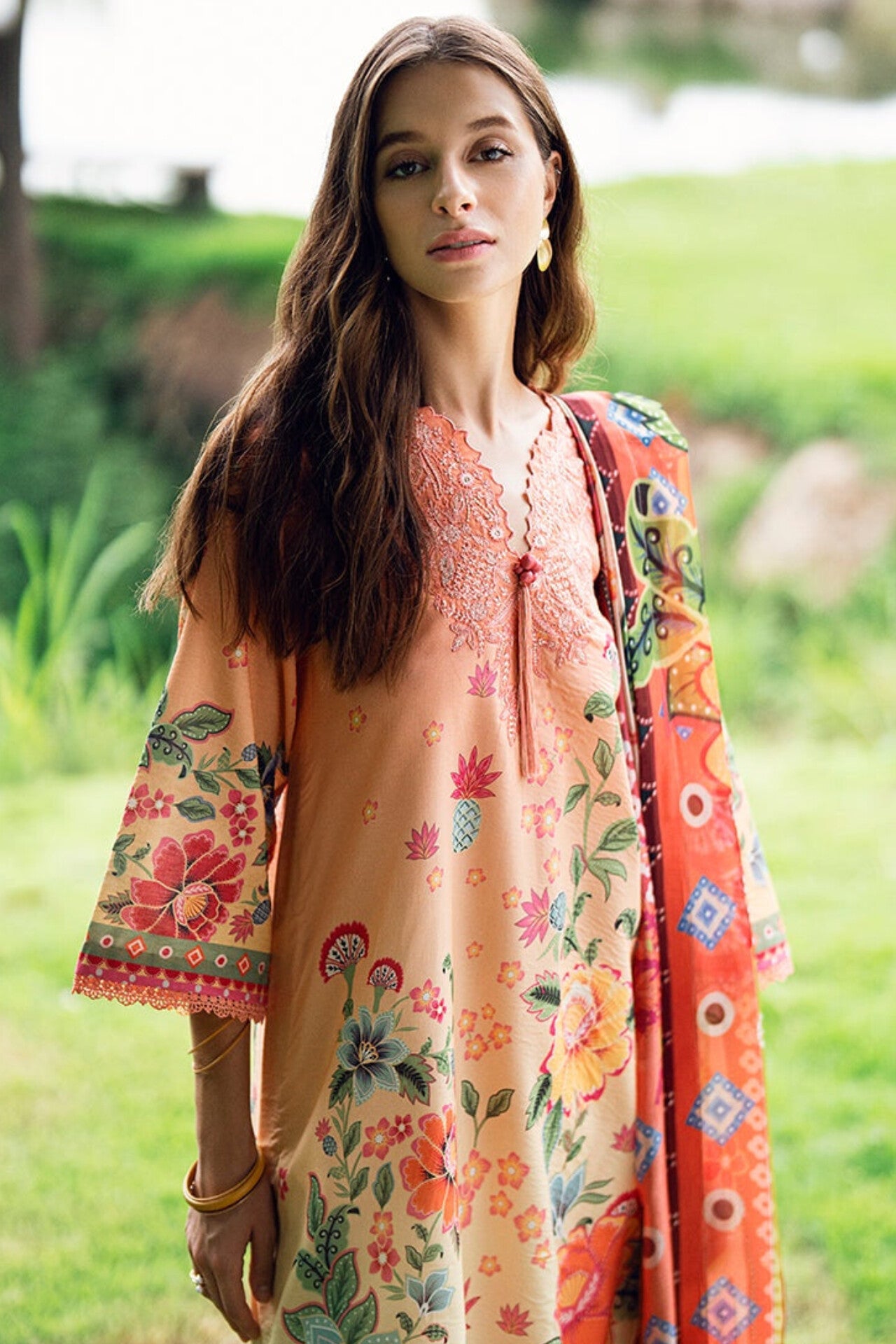 [ SUIT E ] - ROHEENAZ GARDEN VEIL EMBROIDERED LAWN PREMIUM COLLECTION