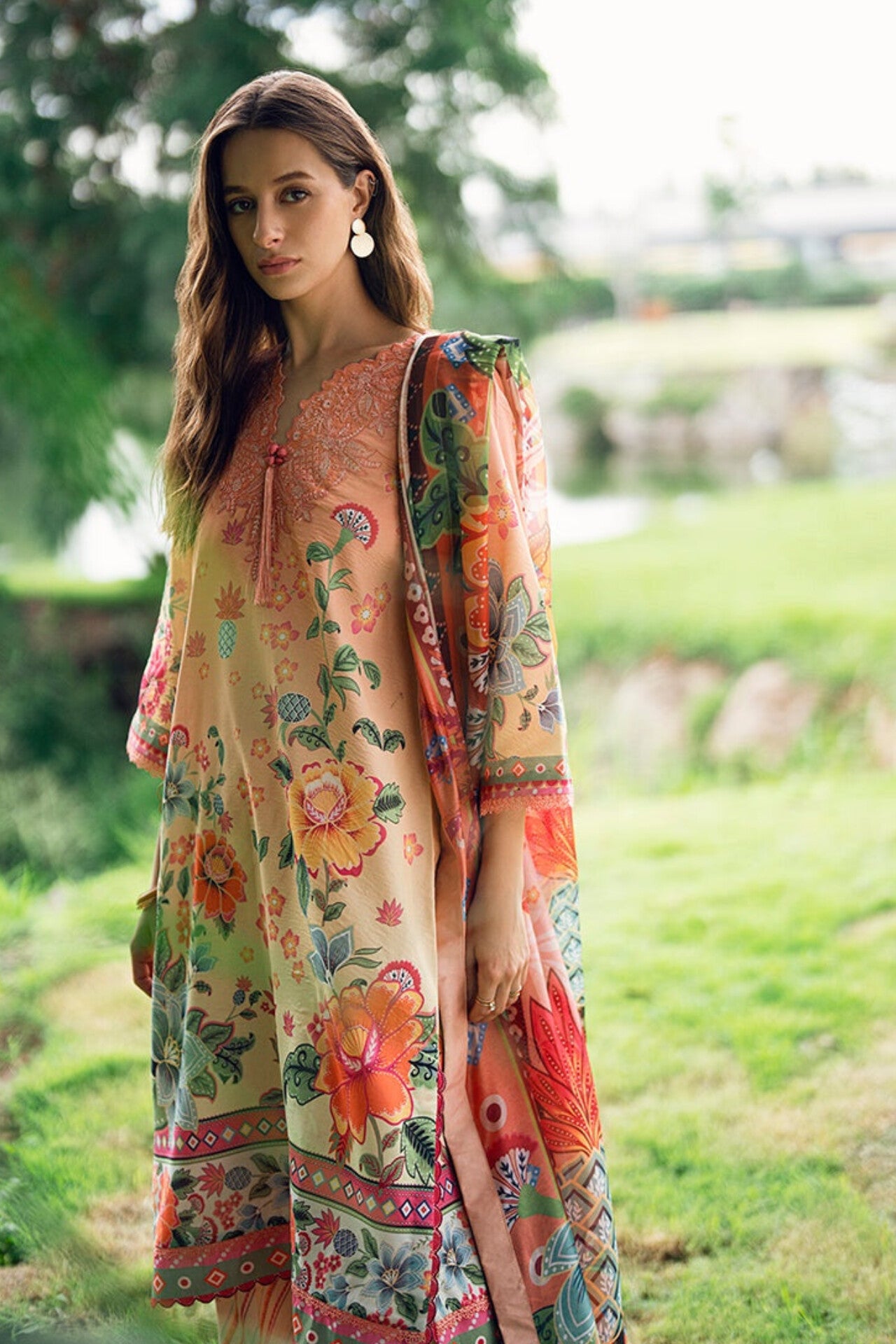 [ SUIT E ] - ROHEENAZ GARDEN VEIL EMBROIDERED LAWN PREMIUM COLLECTION