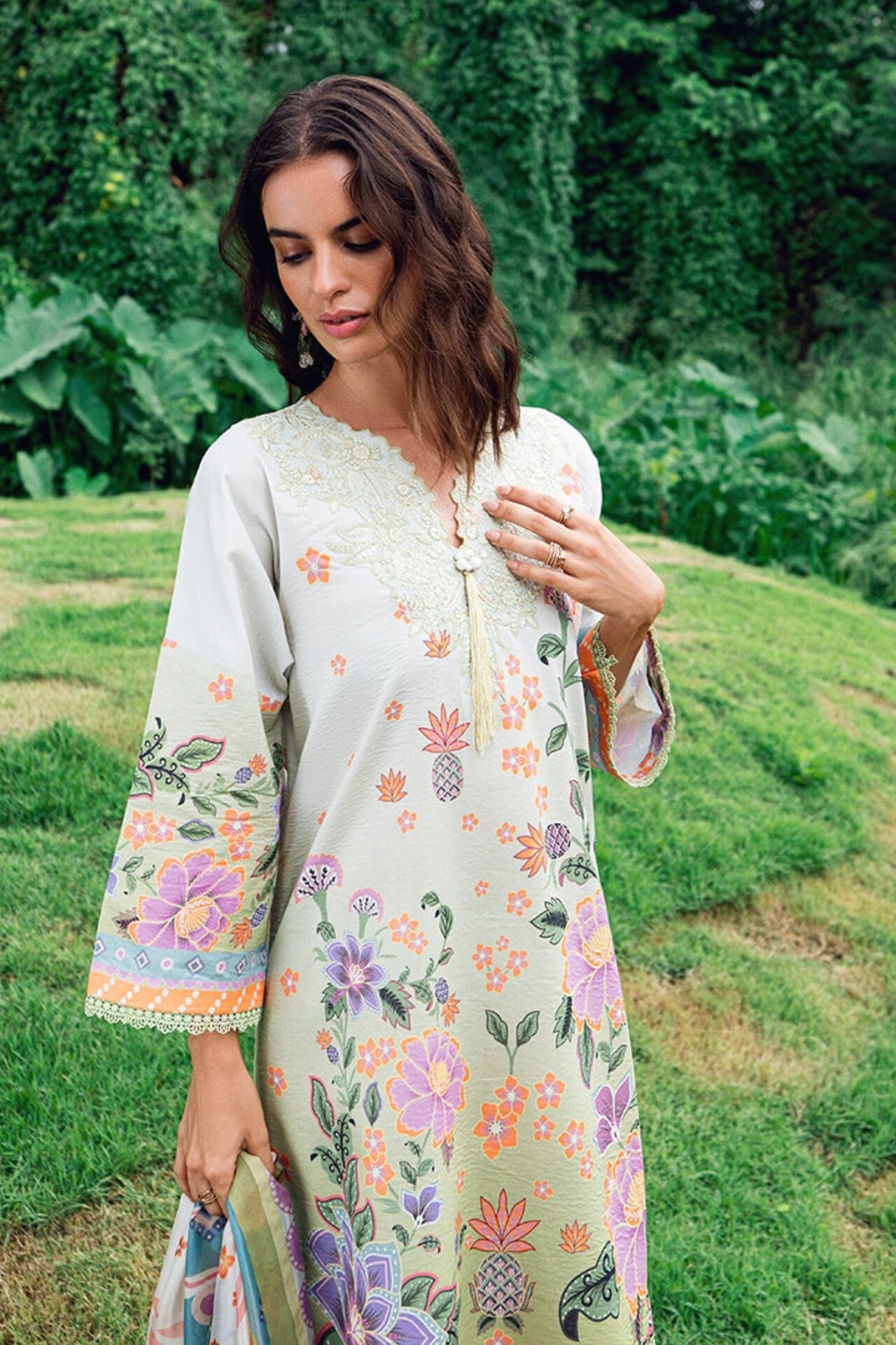 [ SUIT F ] - ROHEENAZ GARDEN VEIL EMBROIDERED LAWN PREMIUM COLLECTION