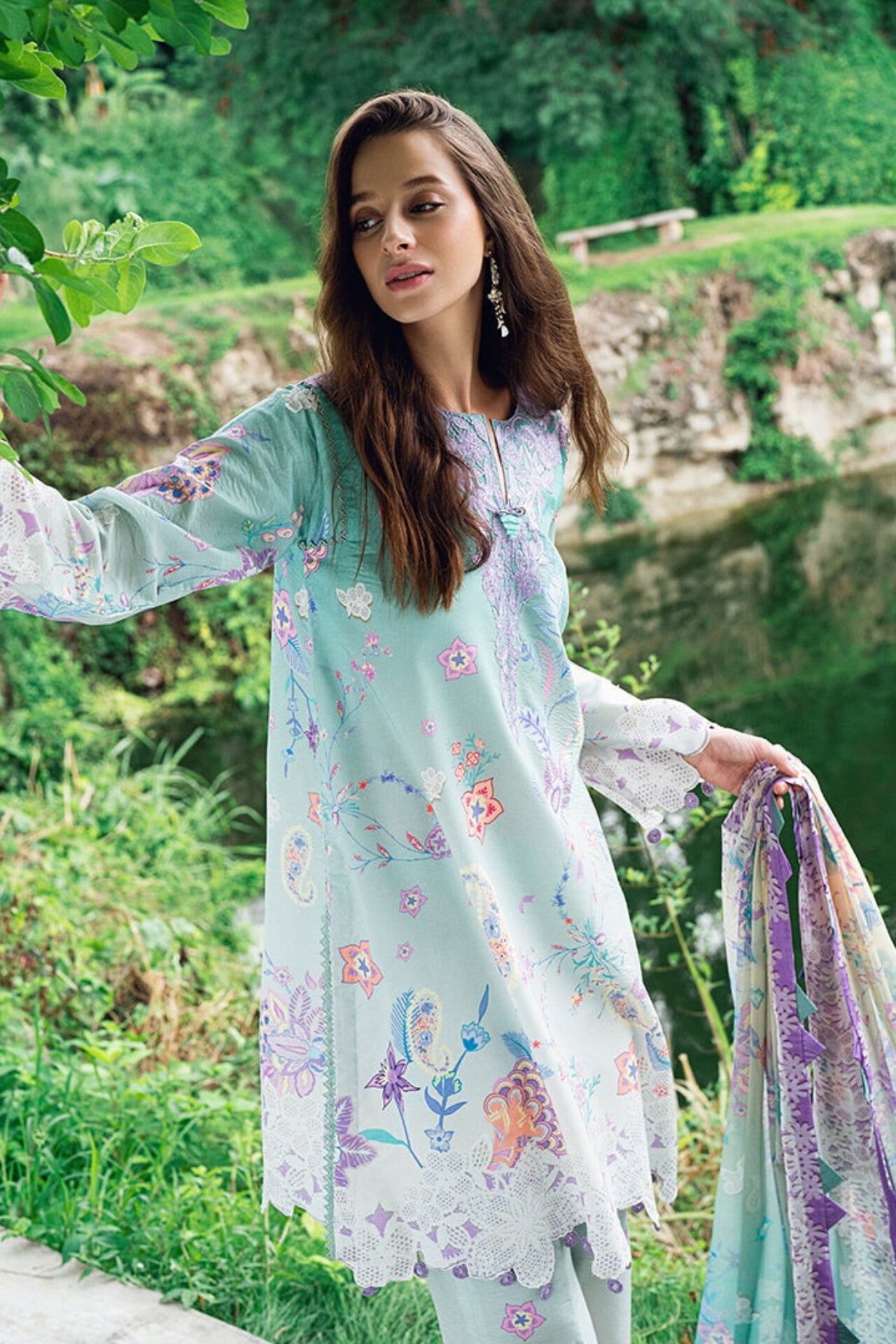 [ SUIT B ] - ROHEENAZ GARDEN VEIL EMBROIDERED LAWN PREMIUM COLLECTION
