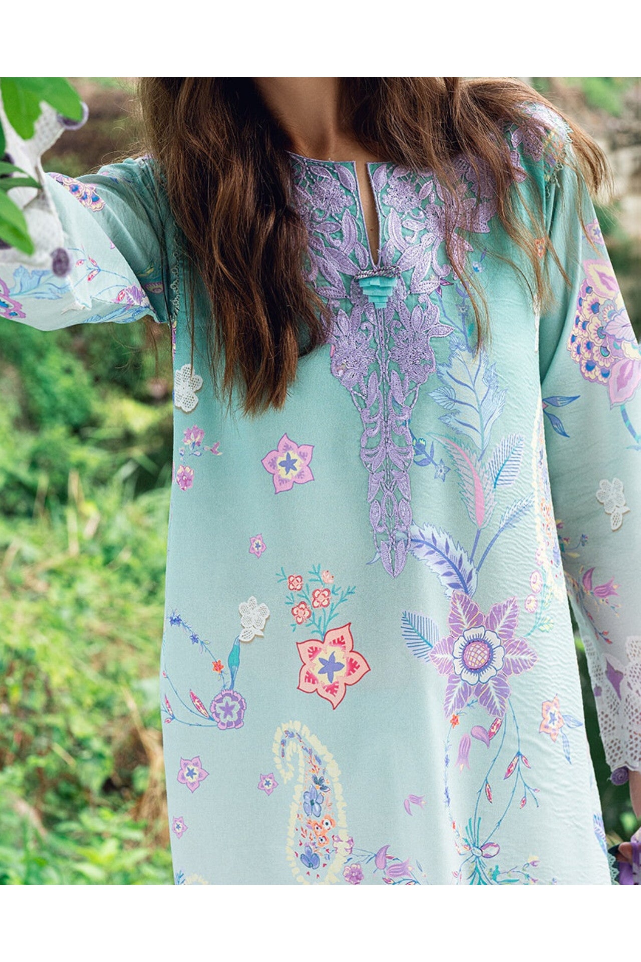 [ SUIT B ] - ROHEENAZ GARDEN VEIL EMBROIDERED LAWN PREMIUM COLLECTION