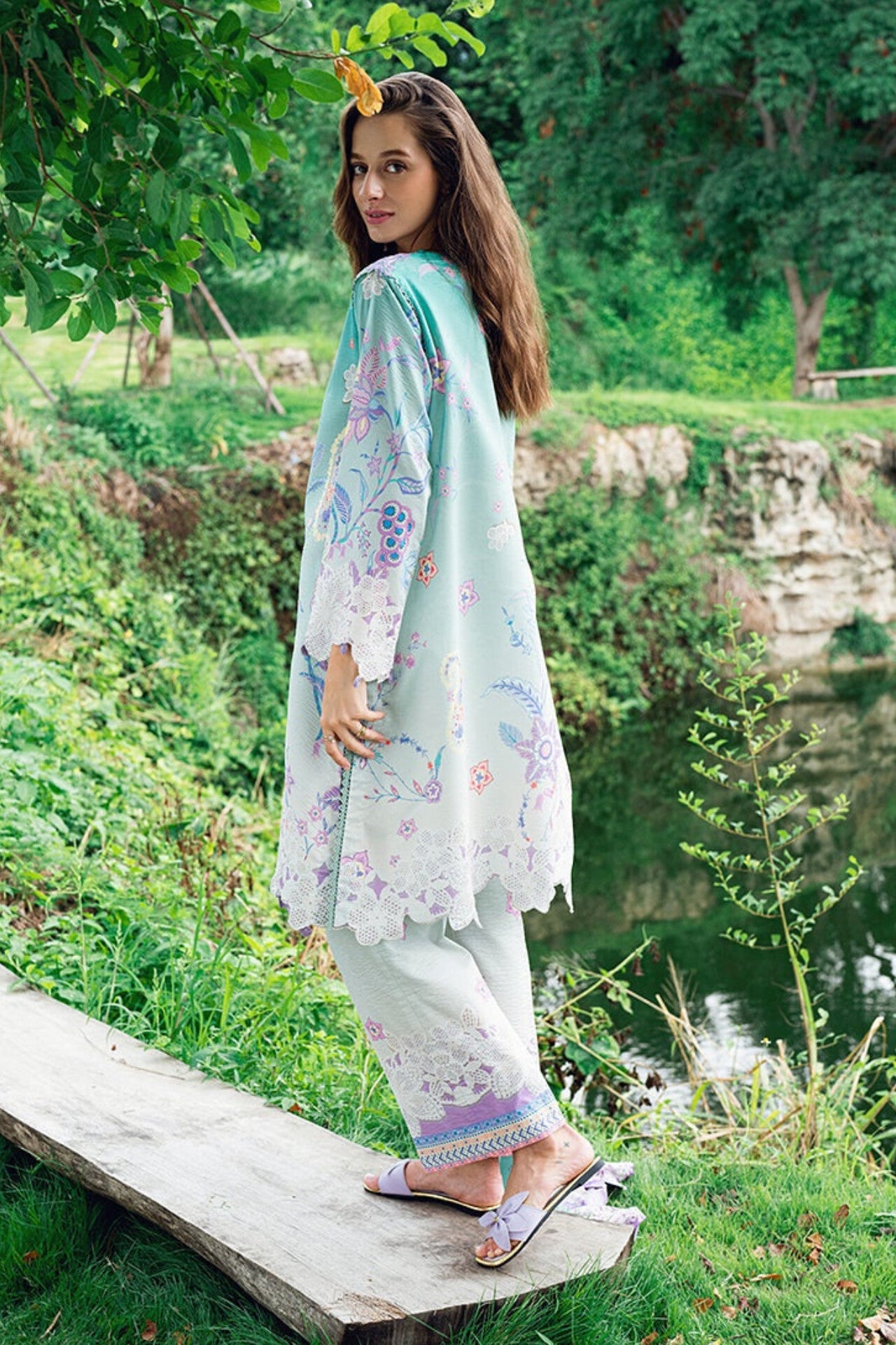 [ SUIT B ] - ROHEENAZ GARDEN VEIL EMBROIDERED LAWN PREMIUM COLLECTION