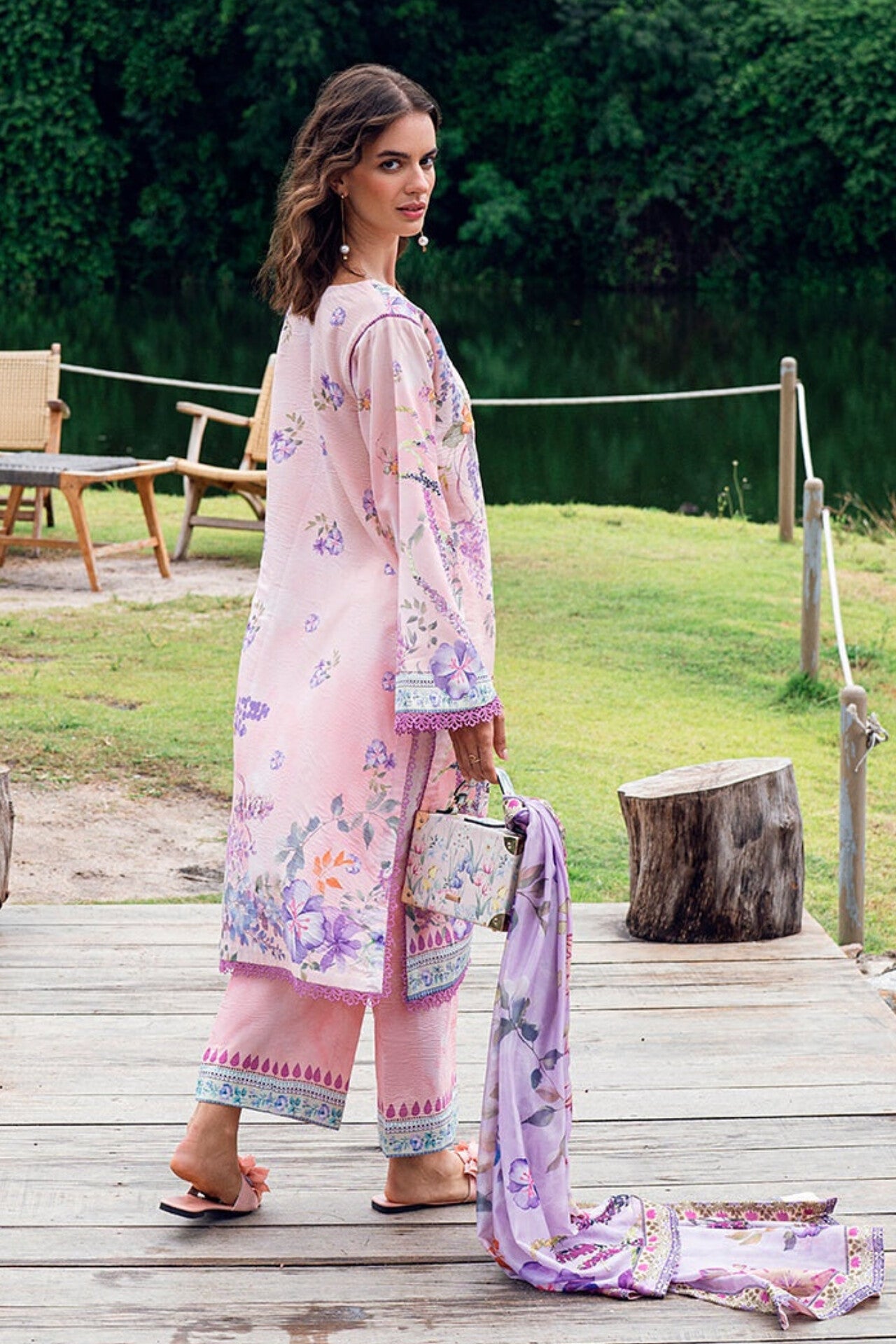 [ SUIT M ] - ROHEENAZ GARDEN VEIL EMBROIDERED LAWN PREMIUM COLLECTION