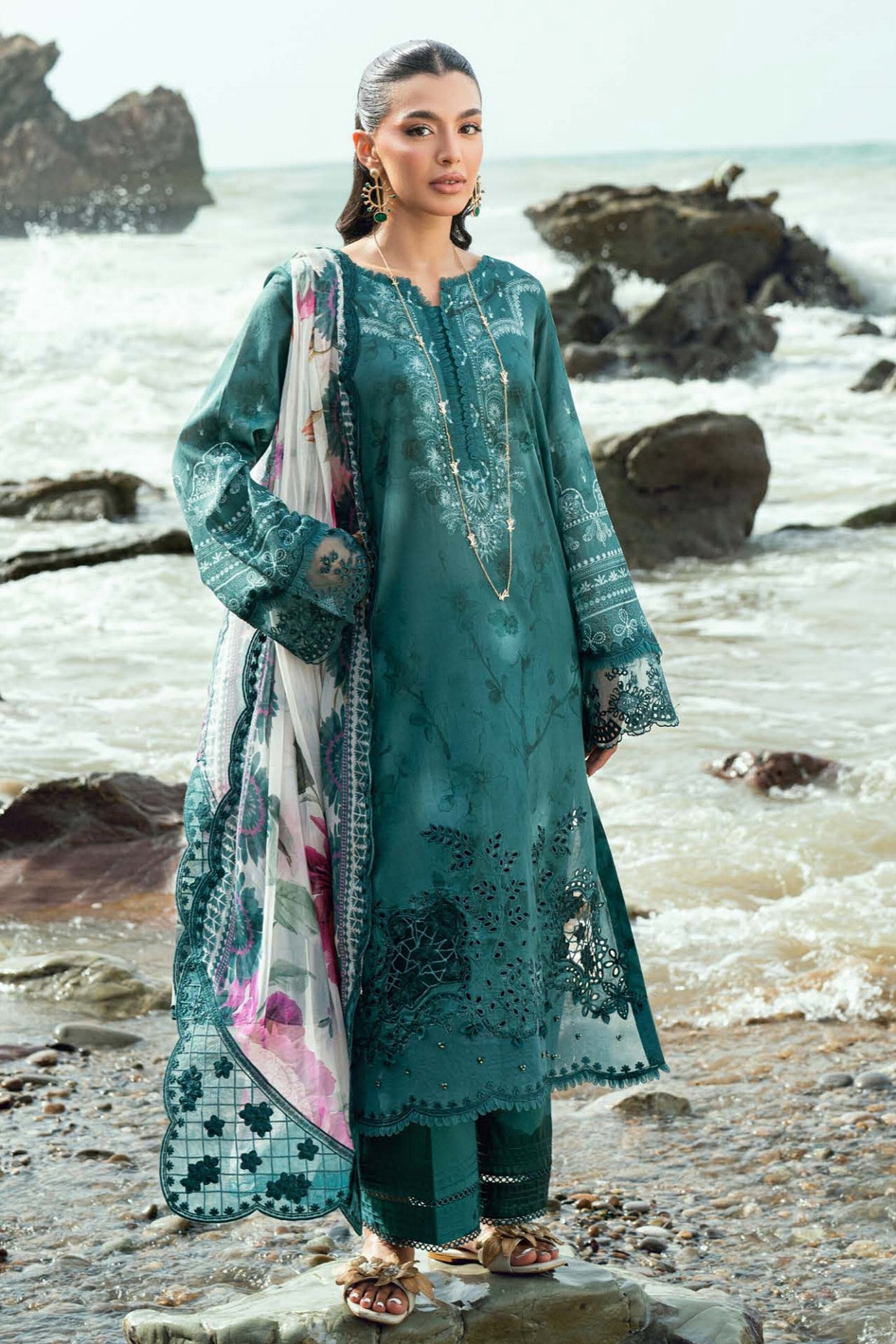 [ SUIT B ] - NUREH GARDENIA LAWN EMBROIDERED AND PRINTED 2026