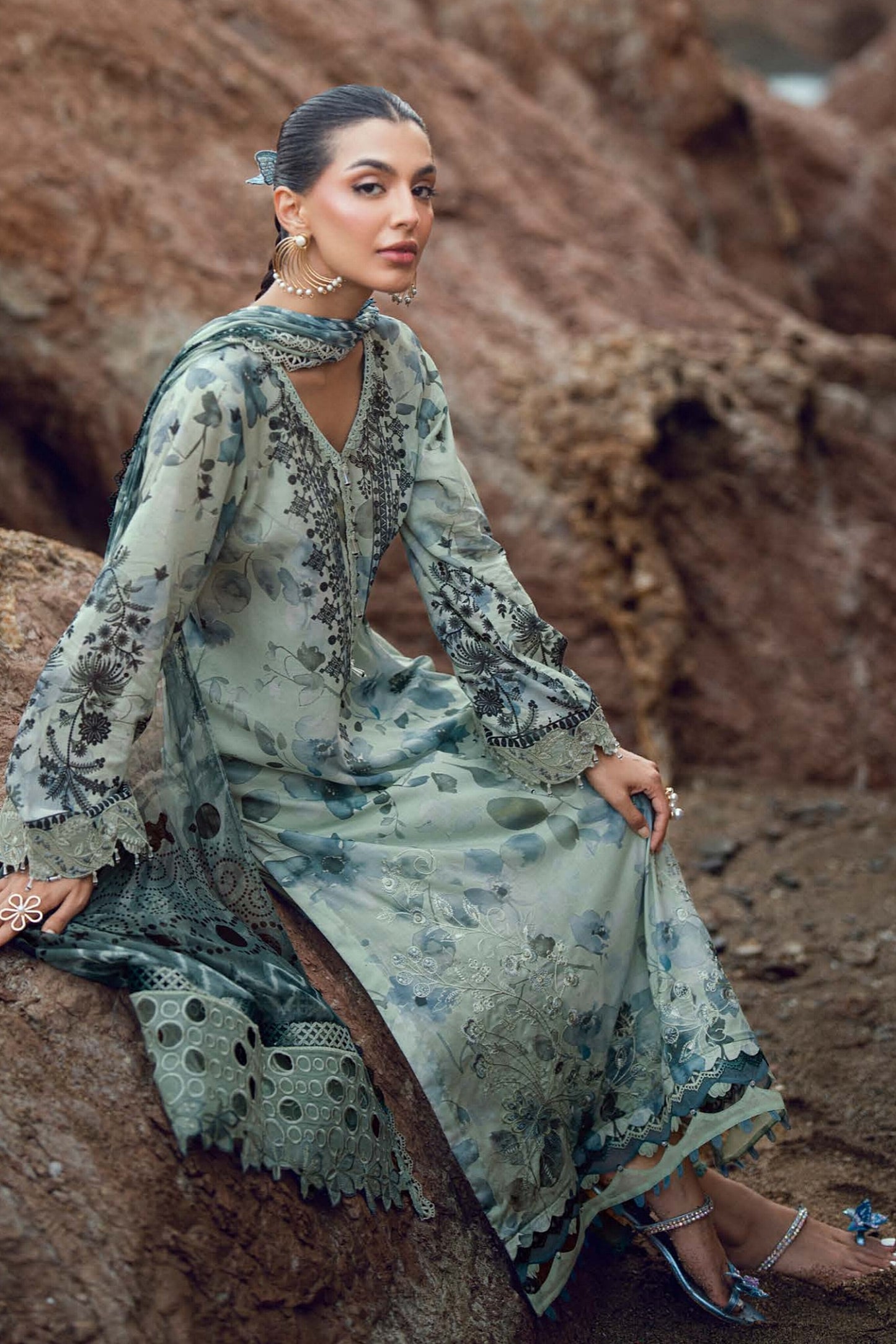 [ SUIT J ] - NUREH GARDENIA LAWN EMBROIDERED AND PRINTED 2026