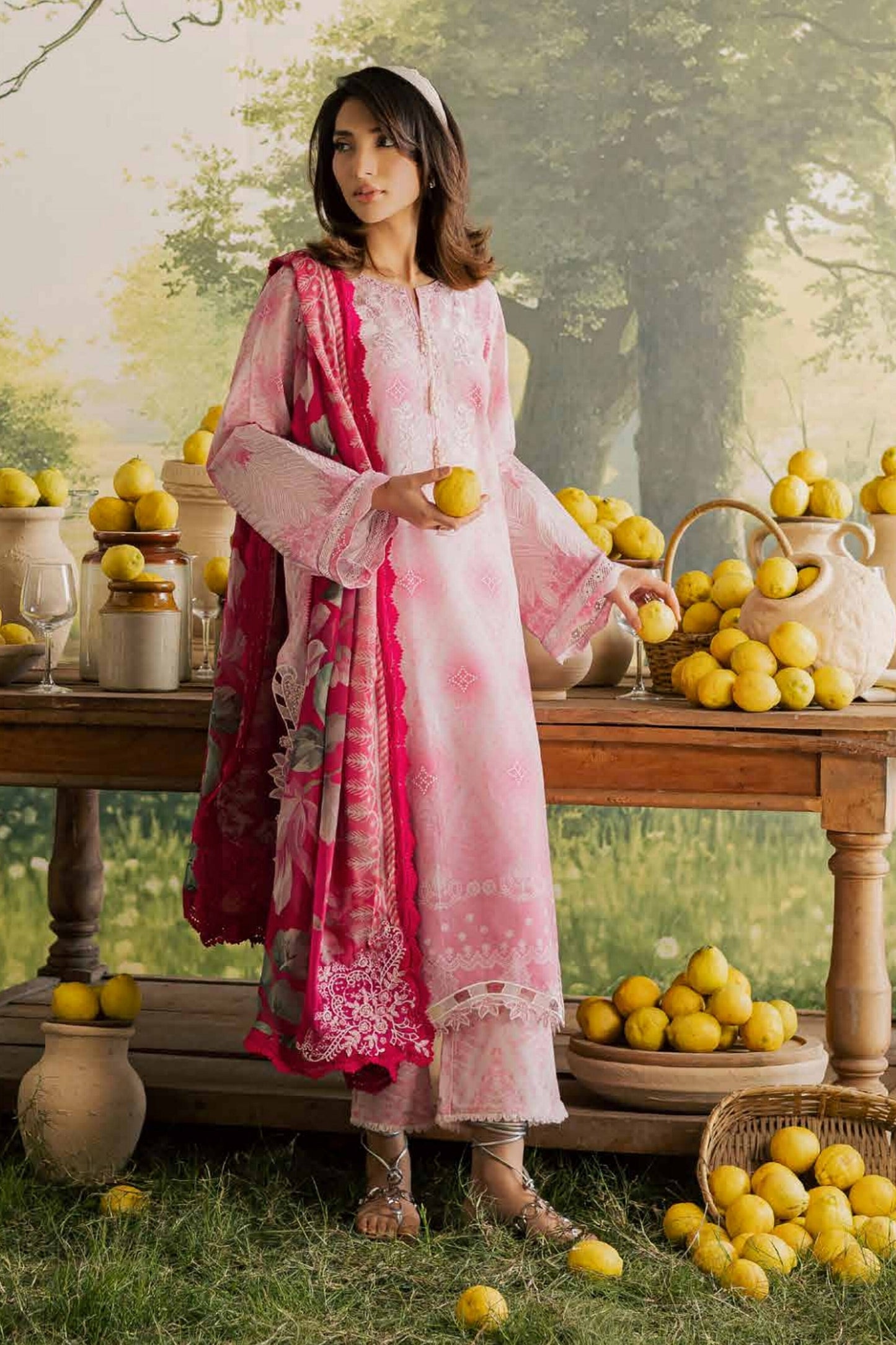 [ SUIT A ] - NUREH BLOOM LAWN EMBROIDERED AND PRINTED DORIYA COLLECTION 2026