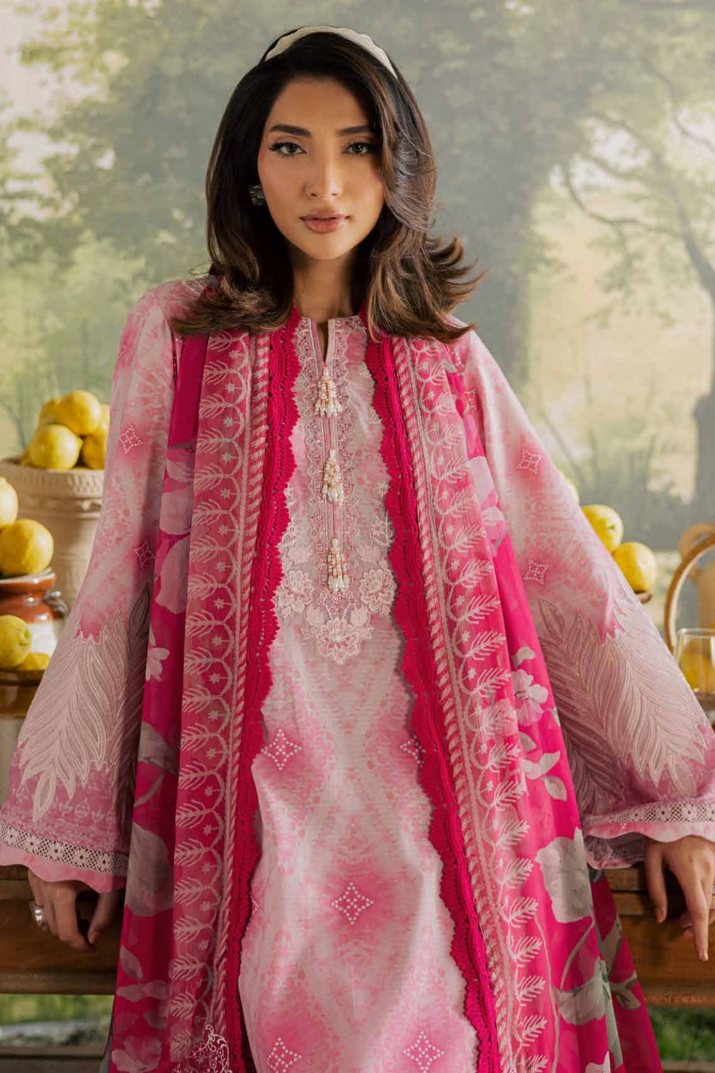 [ SUIT A ] - NUREH BLOOM LAWN EMBROIDERED AND PRINTED DORIYA COLLECTION 2026