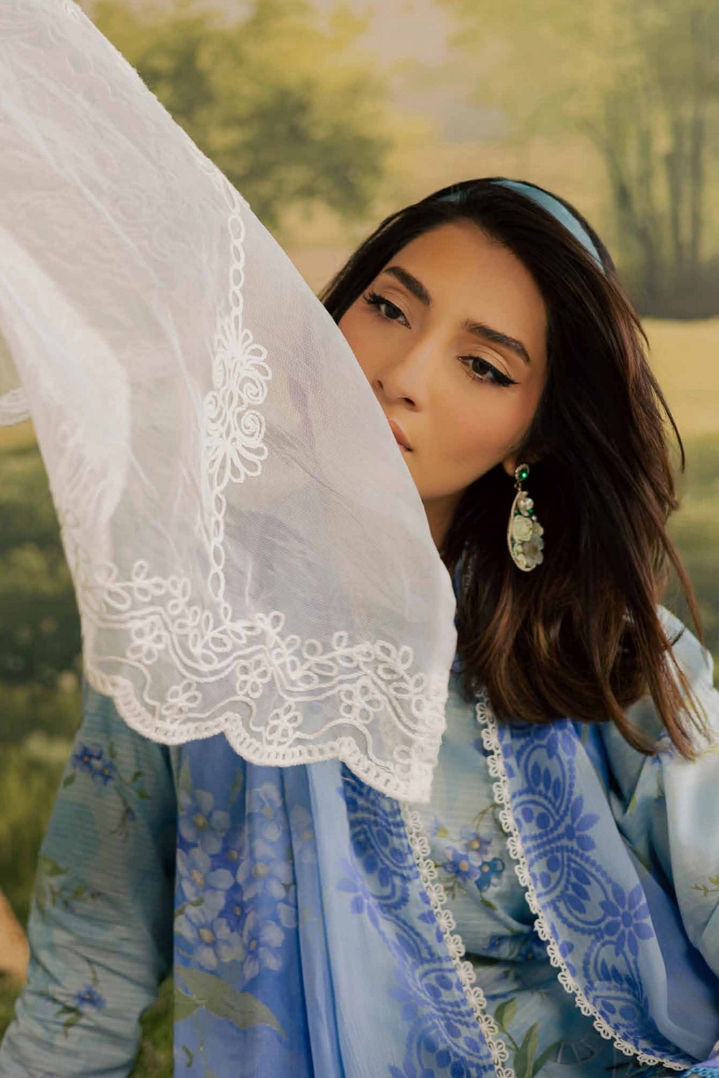 [ SUIT B ] - NUREH BLOOM LAWN EMBROIDERED AND PRINTED DORIYA COLLECTION 2026