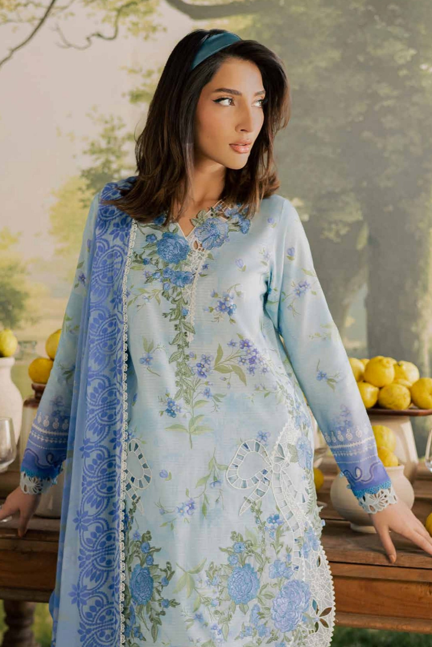 [ SUIT B ] - NUREH BLOOM LAWN EMBROIDERED AND PRINTED DORIYA COLLECTION 2026