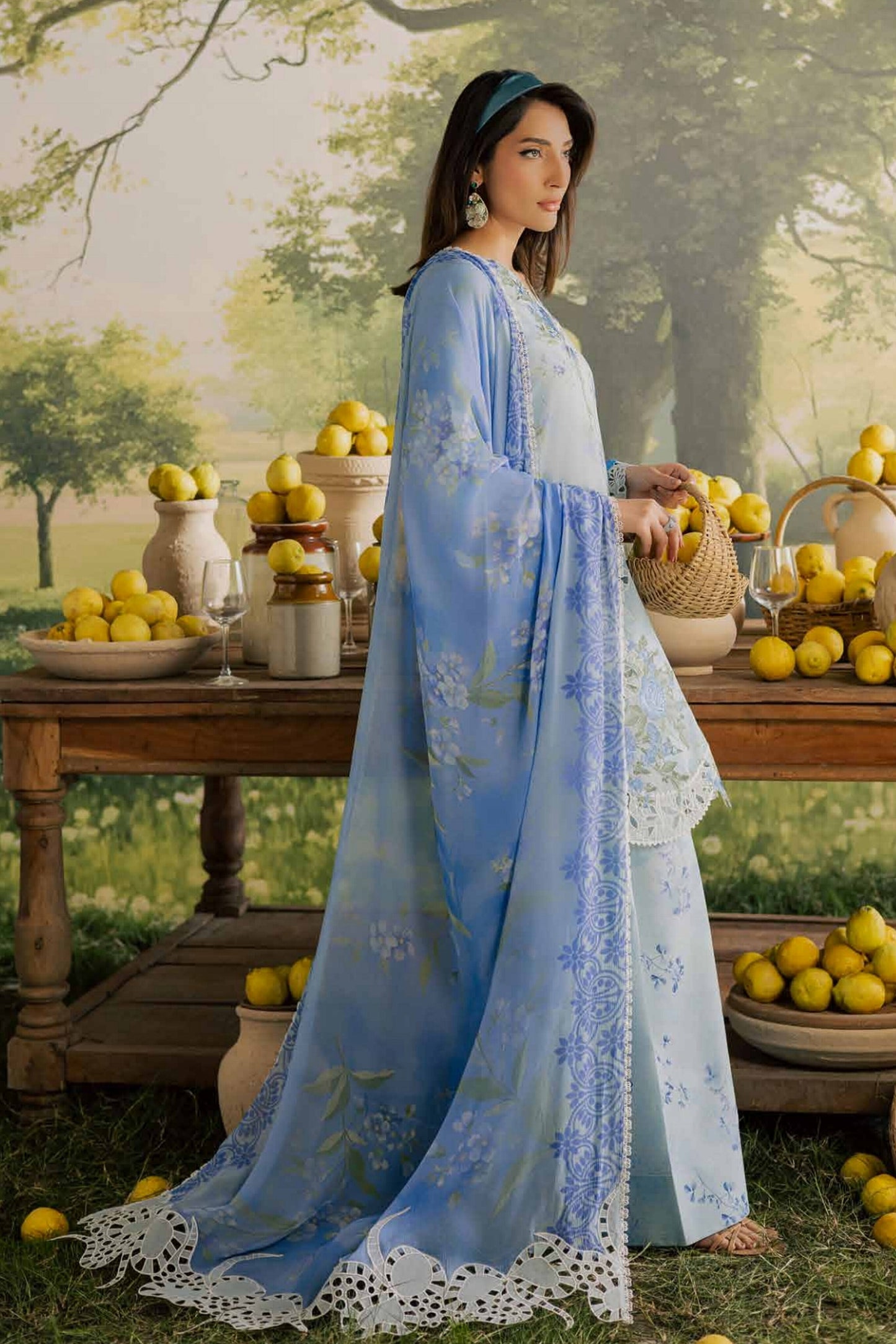 [ SUIT B ] - NUREH BLOOM LAWN EMBROIDERED AND PRINTED DORIYA COLLECTION 2026