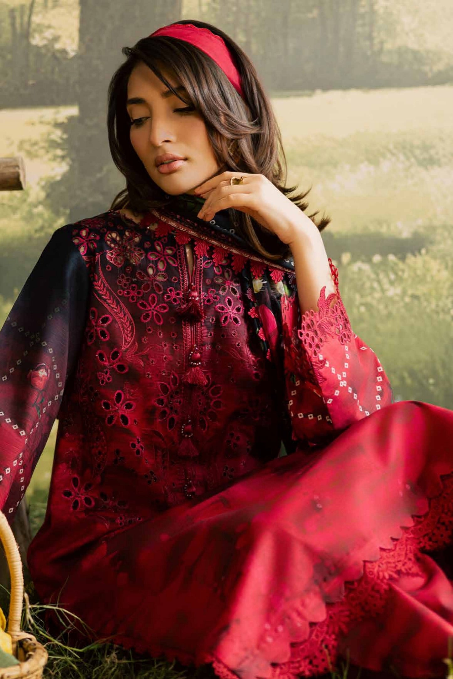 [ SUIT C ] - NUREH BLOOM LAWN EMBROIDERED AND PRINTED DORIYA COLLECTION 2026