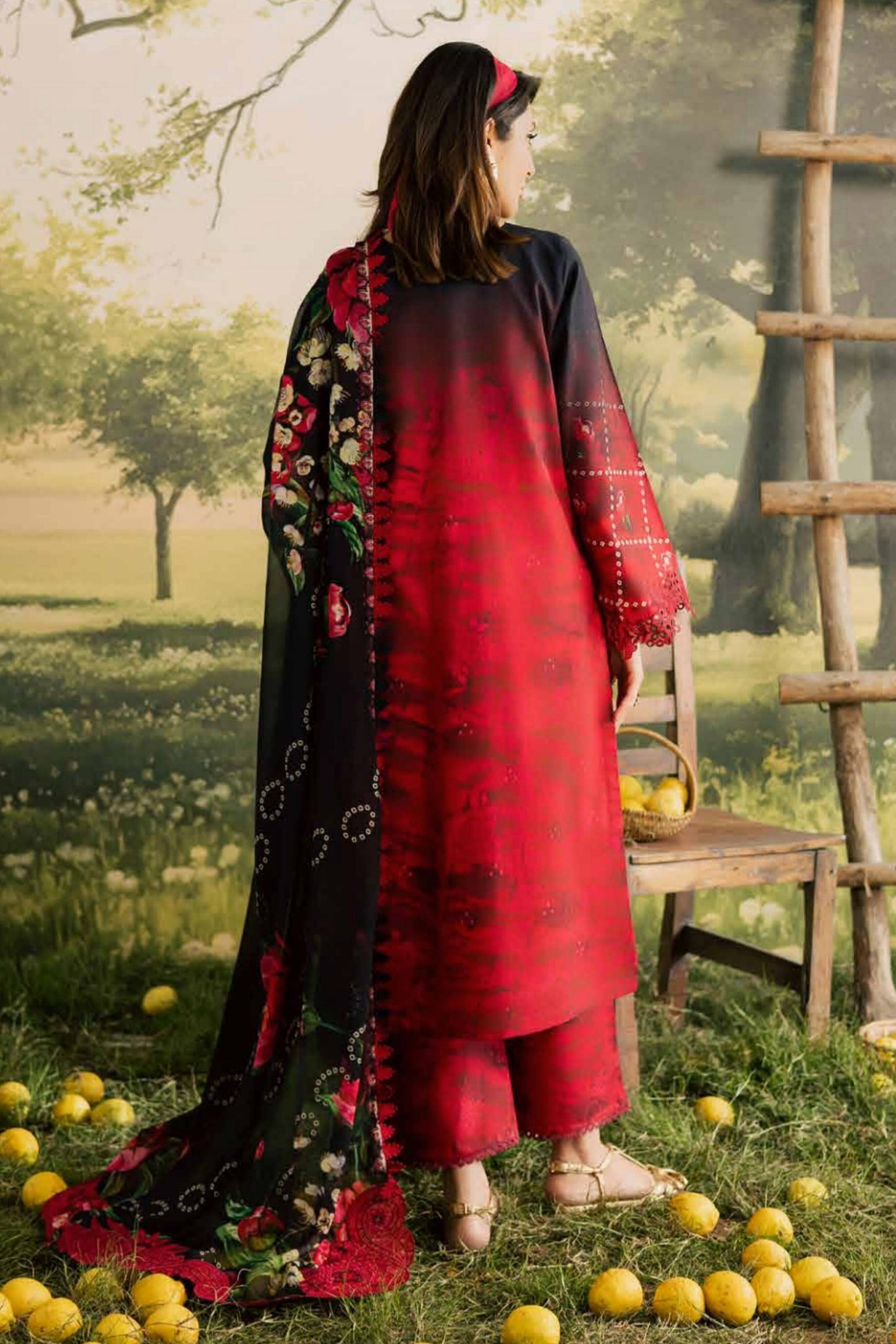 [ SUIT C ] - NUREH BLOOM LAWN EMBROIDERED AND PRINTED DORIYA COLLECTION 2026