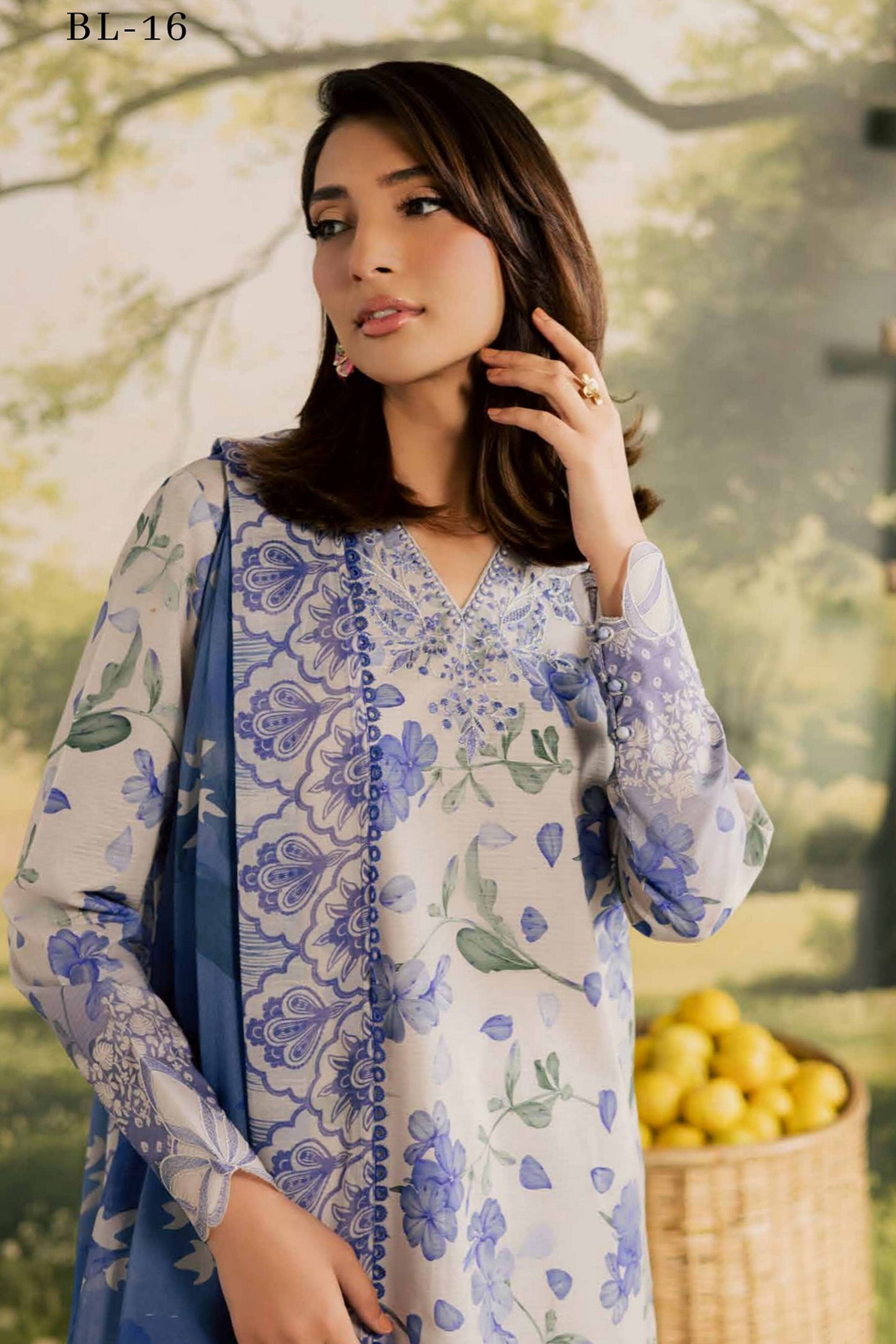 [ SUIT D ] - NUREH BLOOM LAWN EMBROIDERED AND PRINTED DORIYA COLLECTION 2026