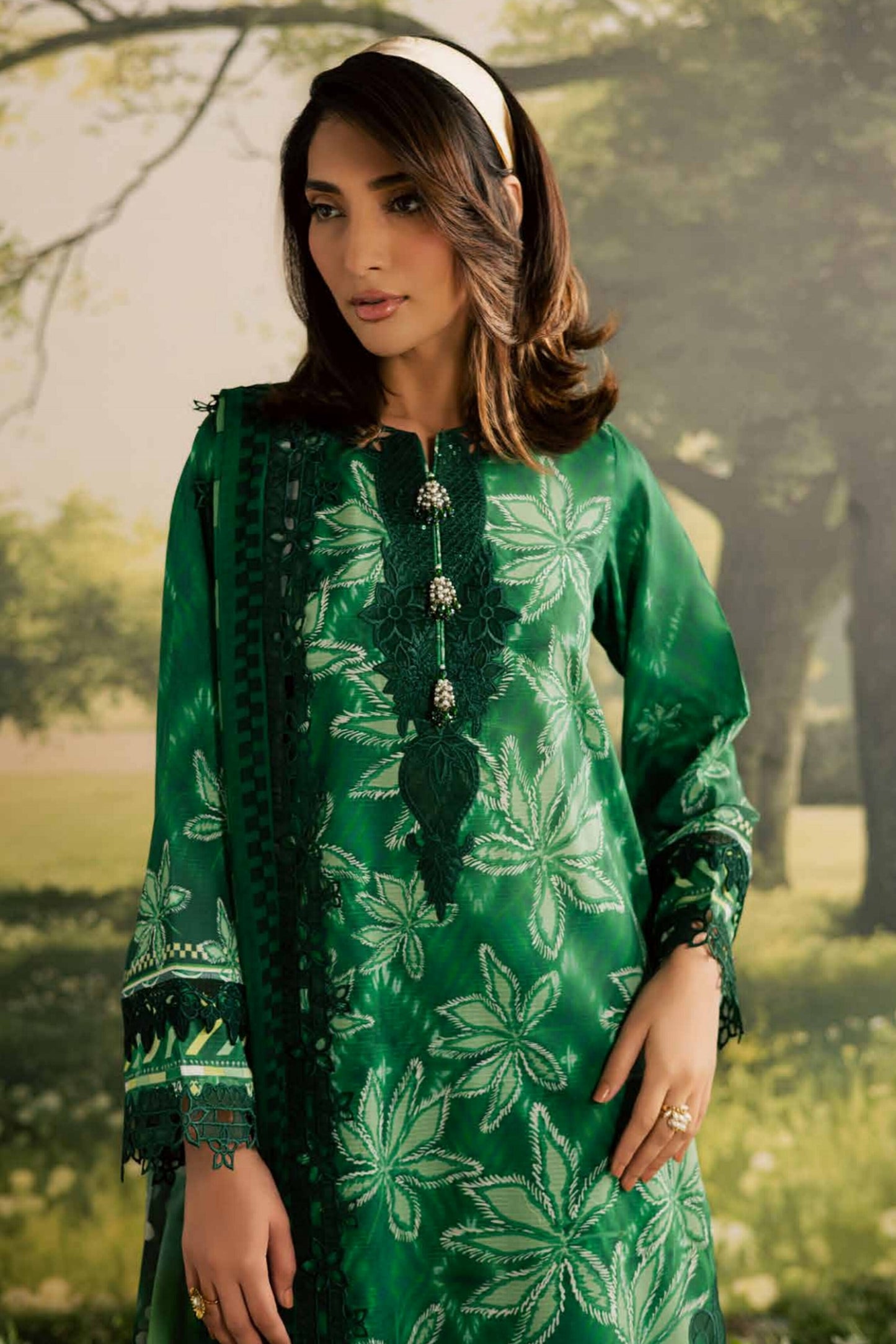 [ SUIT E ] - NUREH BLOOM LAWN EMBROIDERED AND PRINTED DORIYA COLLECTION 2026