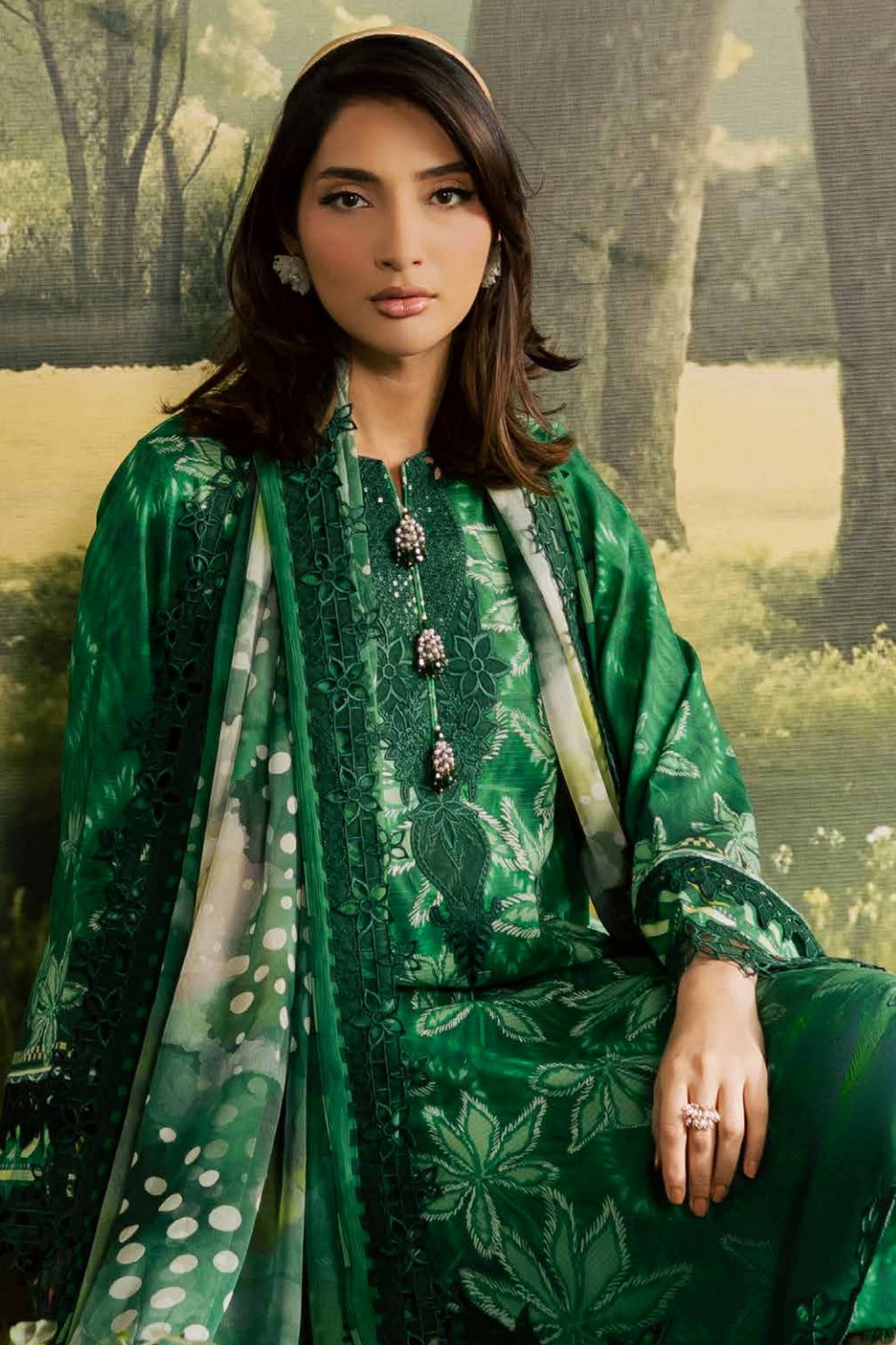 [ SUIT E ] - NUREH BLOOM LAWN EMBROIDERED AND PRINTED DORIYA COLLECTION 2026