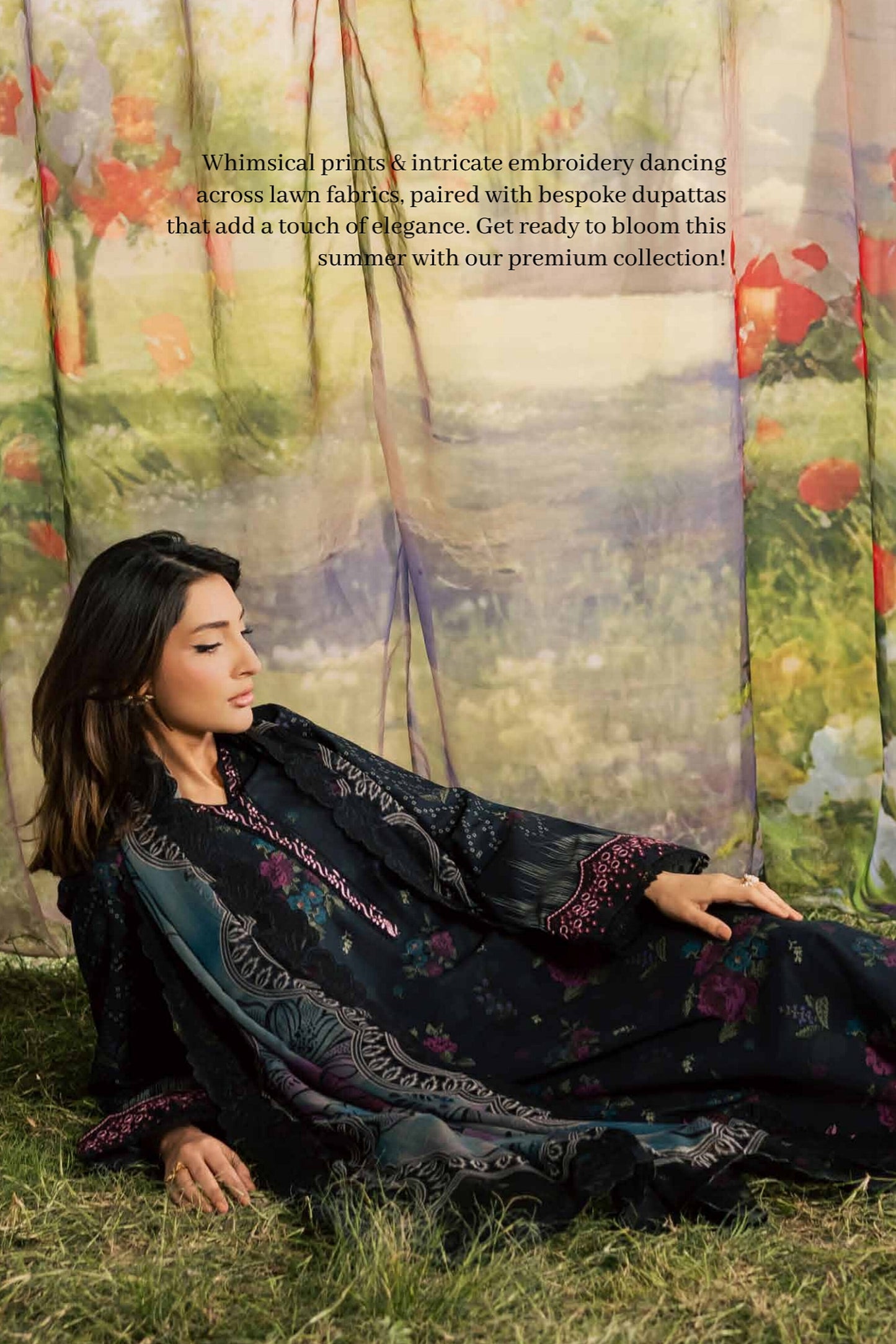 [ SUIT F ] - NUREH BLOOM LAWN EMBROIDERED AND PRINTED DORIYA COLLECTION 2026