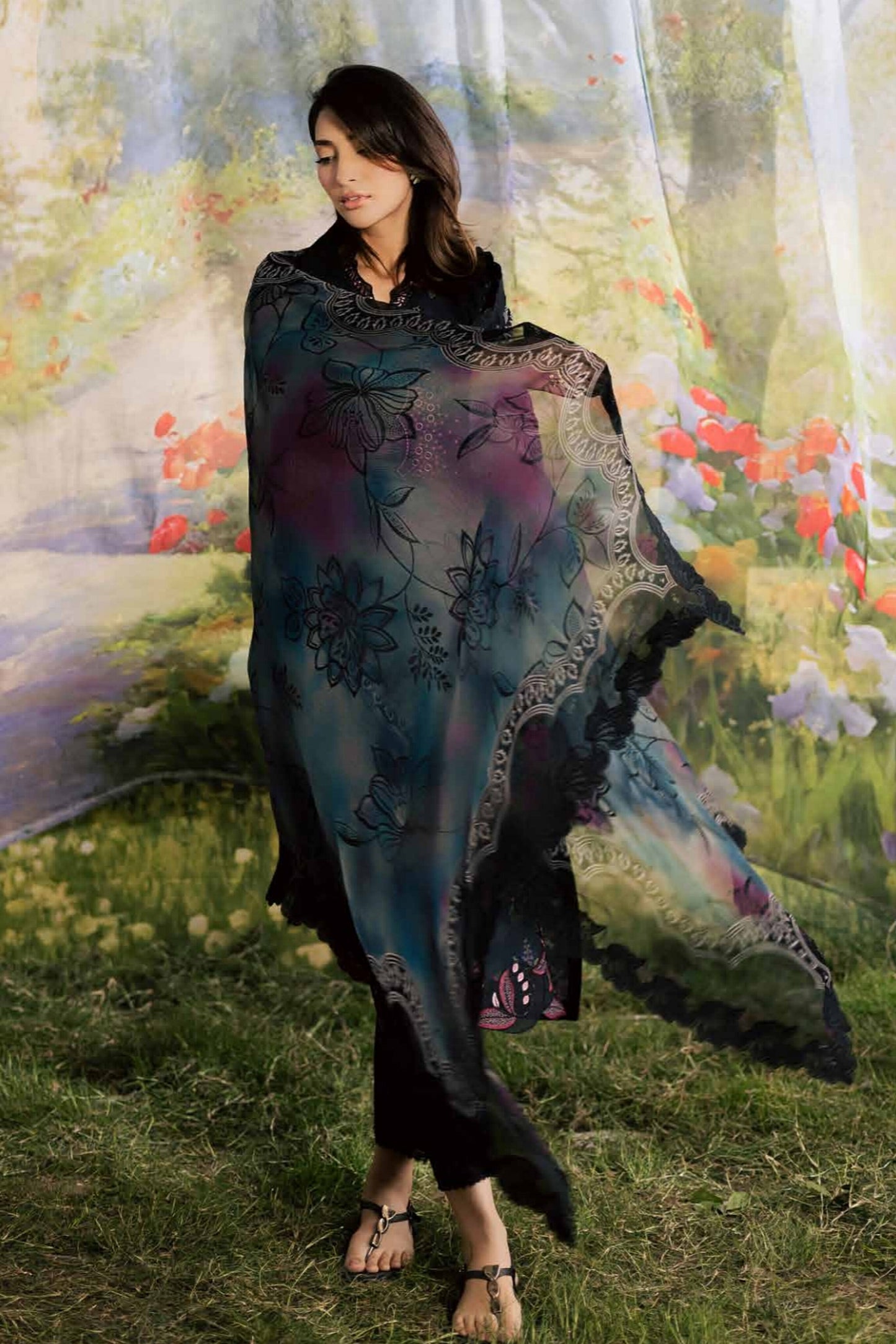 [ SUIT F ] - NUREH BLOOM LAWN EMBROIDERED AND PRINTED DORIYA COLLECTION 2026
