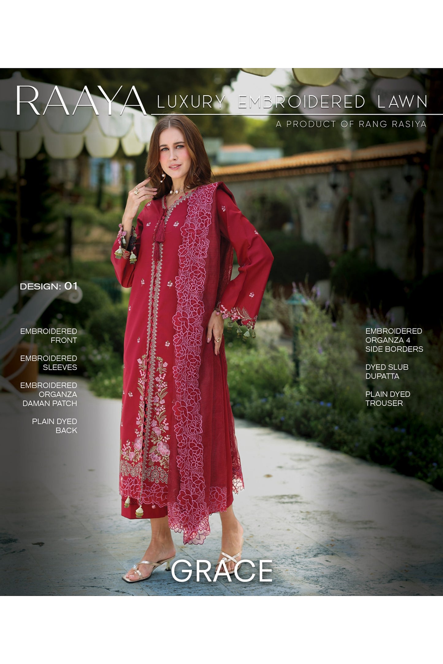 [ SUIT J ] - RAAYA LUXURY LAWN EMBROIDERED COLLECTION 2026
