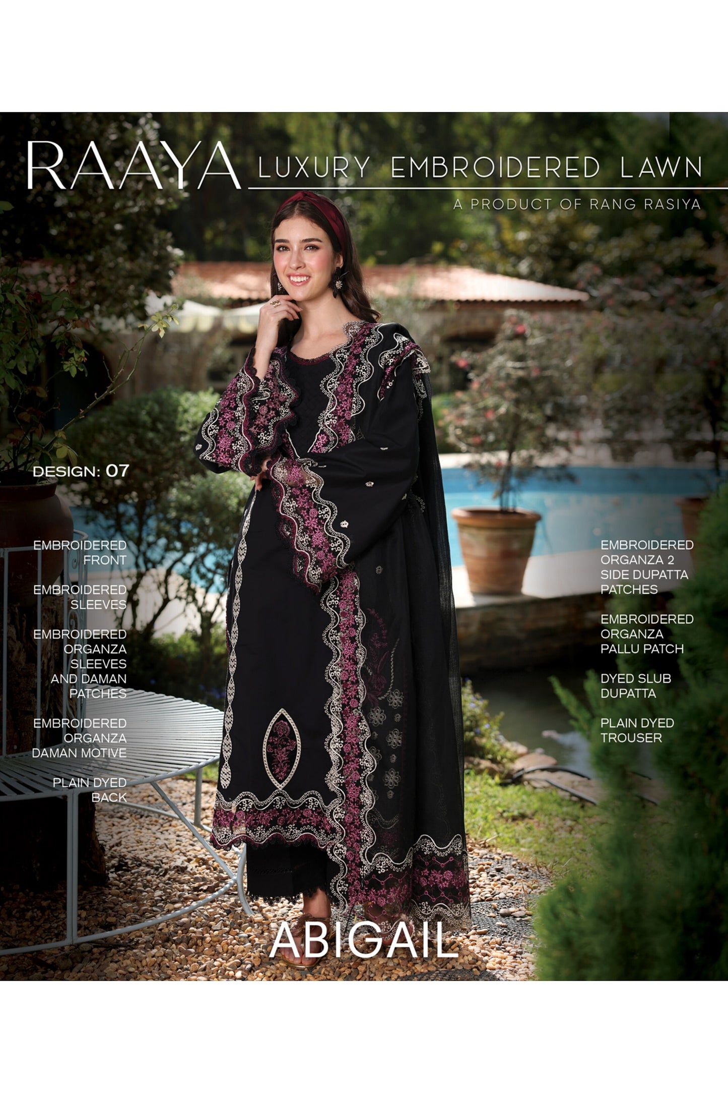 [ SUIT F ] - RAAYA LUXURY LAWN EMBROIDERED COLLECTION 2026