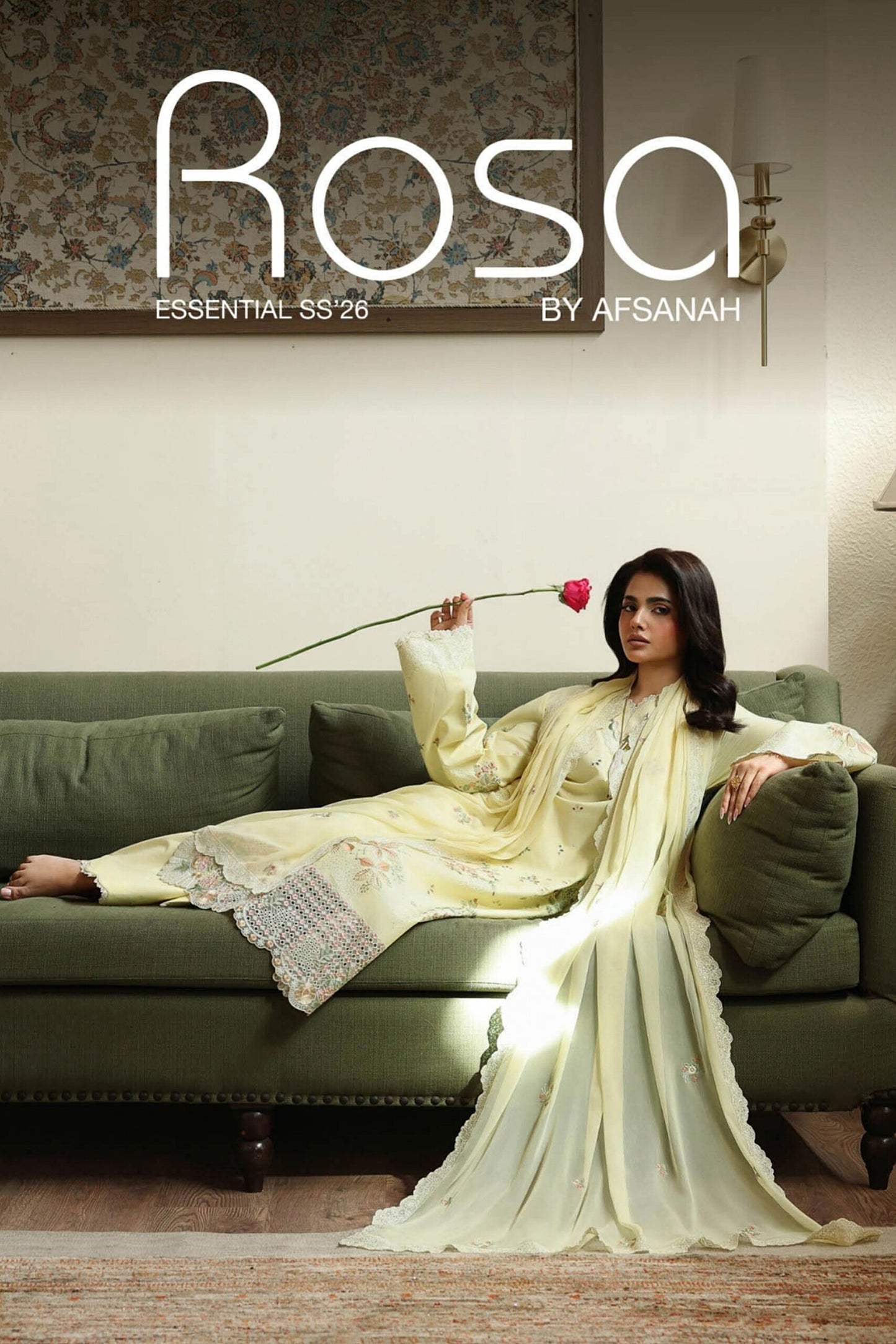 [ SUIT B ] - RAMSHA AFSANAH ROSA ESSENTIAL LAWN EMBROIDERED COLLECTION 2026