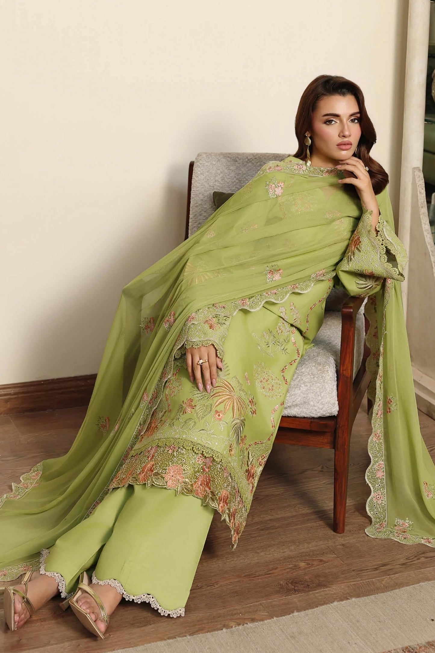 [ SUIT D ] - RAMSHA AFSANAH ROSA ESSENTIAL LAWN EMBROIDERED COLLECTION 2026