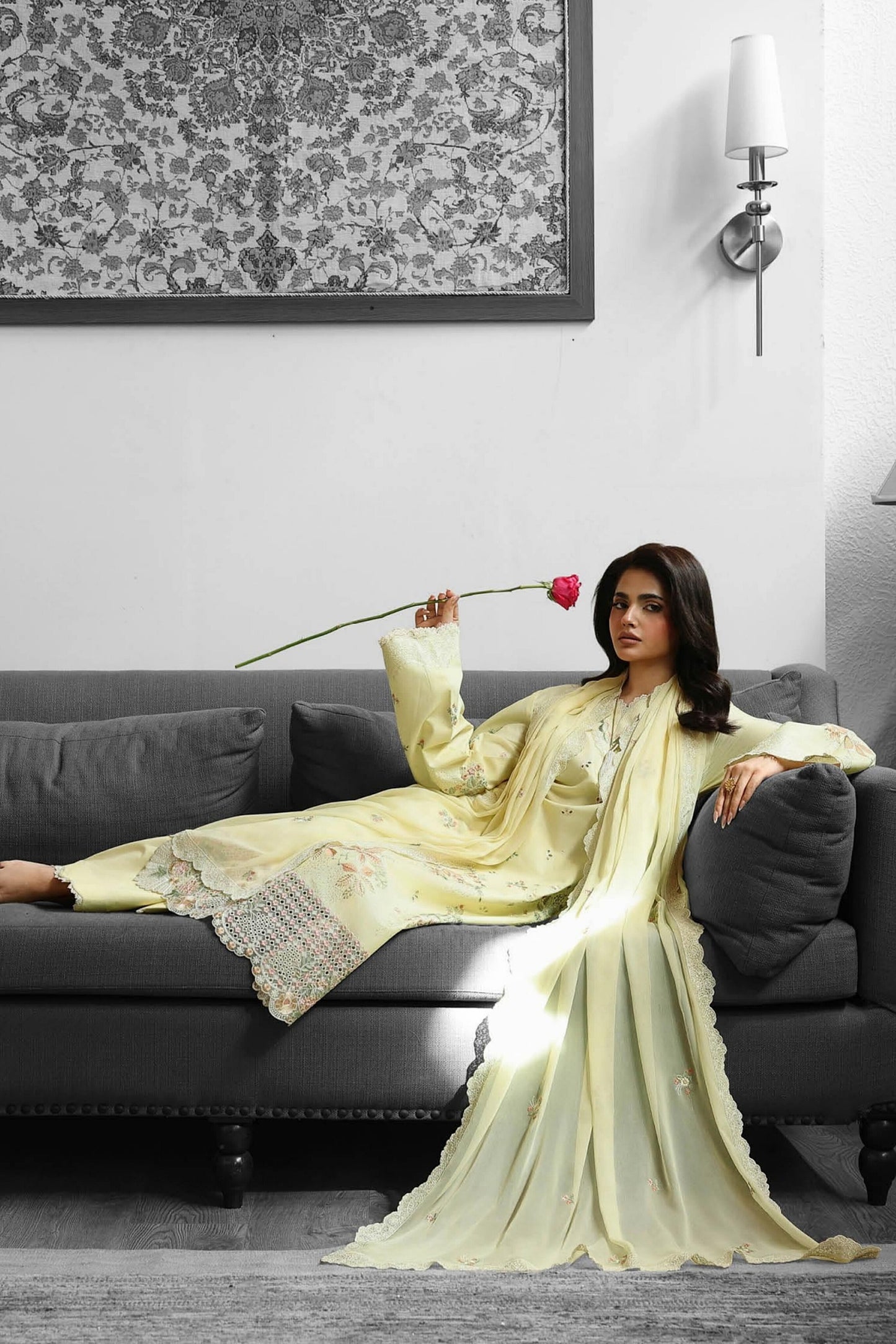 [ SUIT B ] - RAMSHA AFSANAH ROSA ESSENTIAL LAWN EMBROIDERED COLLECTION 2026