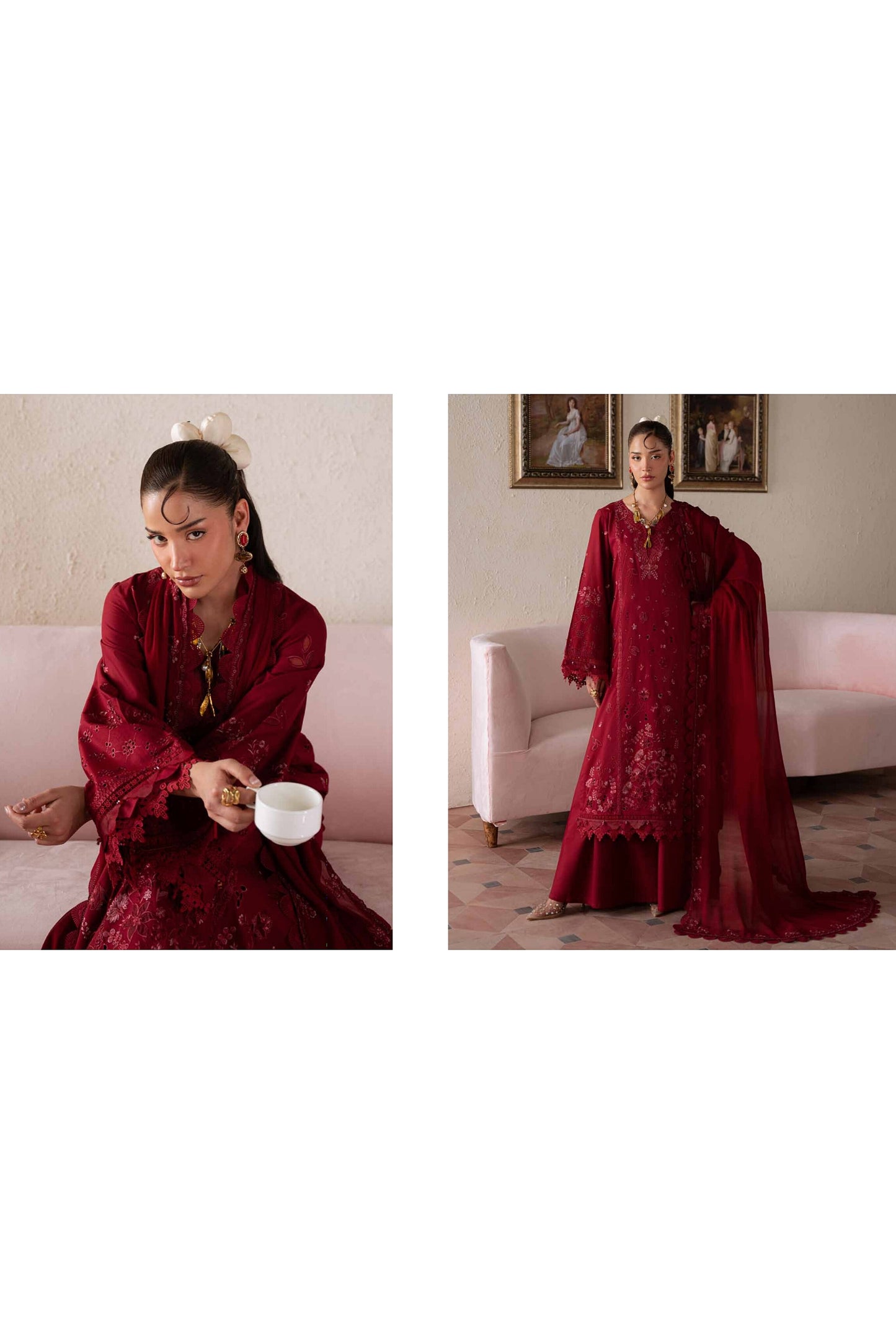 [ SUIT A ] - NUREH FEYA EMBROIDERED LAWN WITH EMBROIDERED CHIFFON DUPATTA COLLECTION 2026