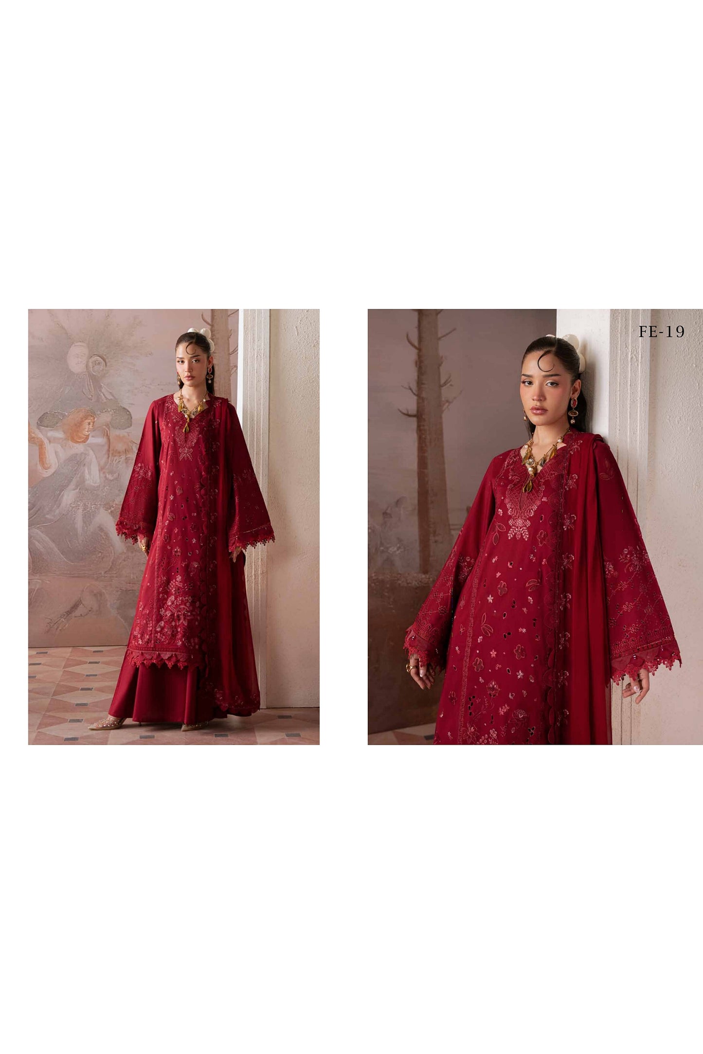 [ SUIT A ] - NUREH FEYA EMBROIDERED LAWN WITH EMBROIDERED CHIFFON DUPATTA COLLECTION 2026