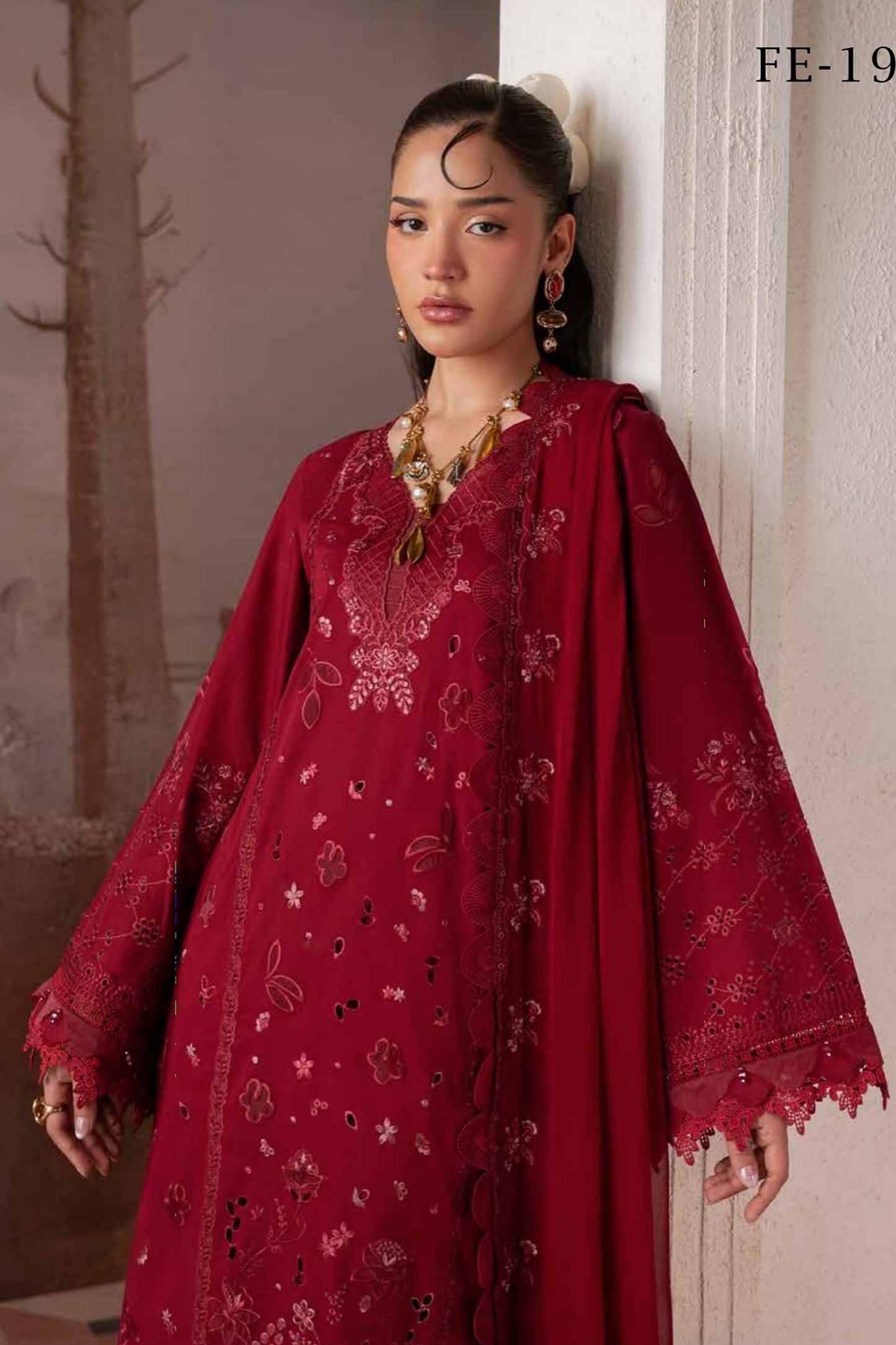 [ SUIT A ] - NUREH FEYA EMBROIDERED LAWN WITH EMBROIDERED CHIFFON DUPATTA COLLECTION 2026