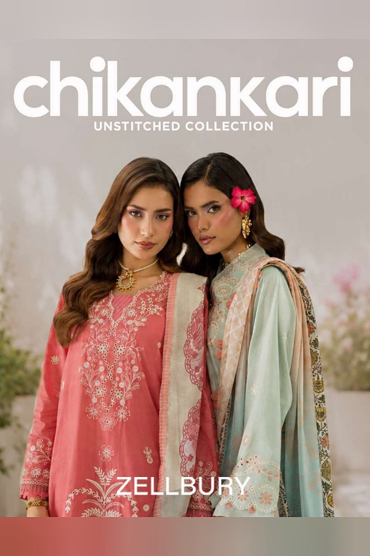 [ SUIT H ] - ZELLBURY CHIKANKARI LAWN EMBROIDERED COLLECTION 2026