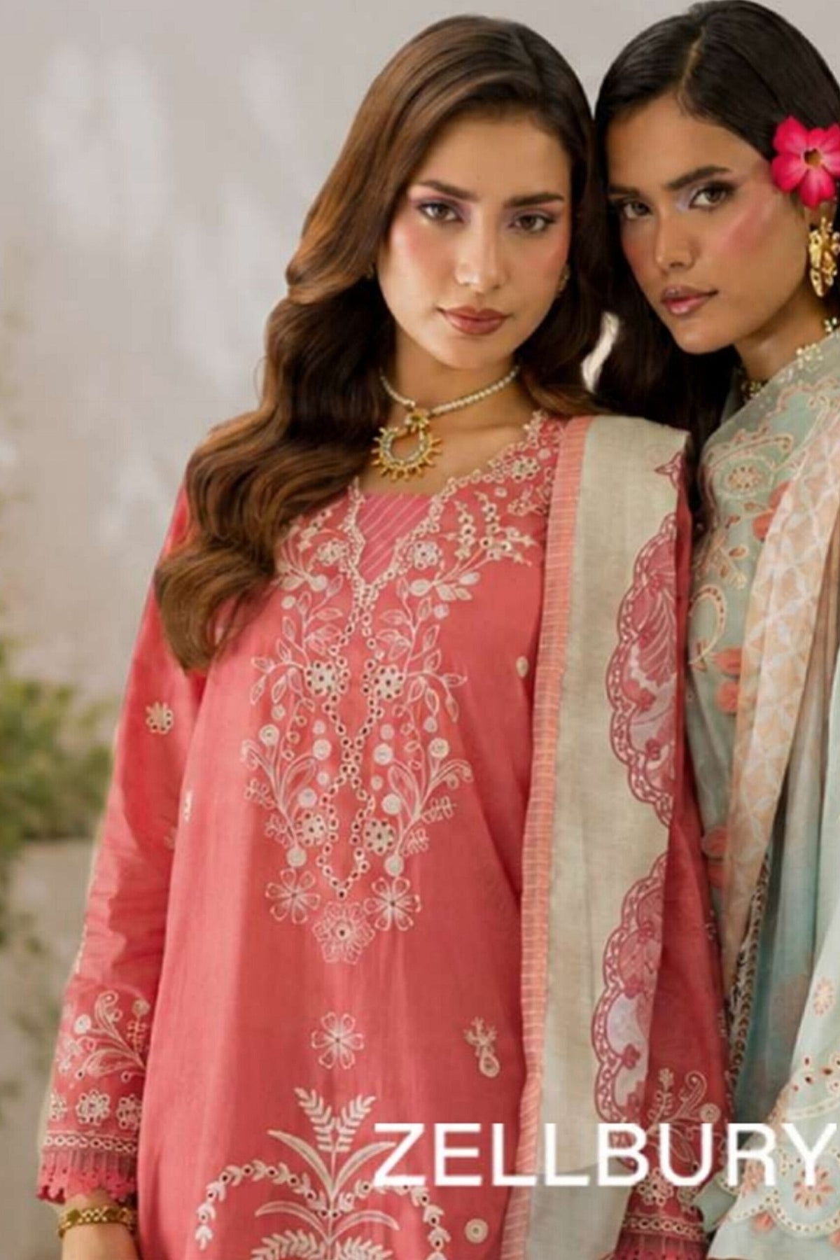 [ SUIT H ] - ZELLBURY CHIKANKARI LAWN EMBROIDERED COLLECTION 2026