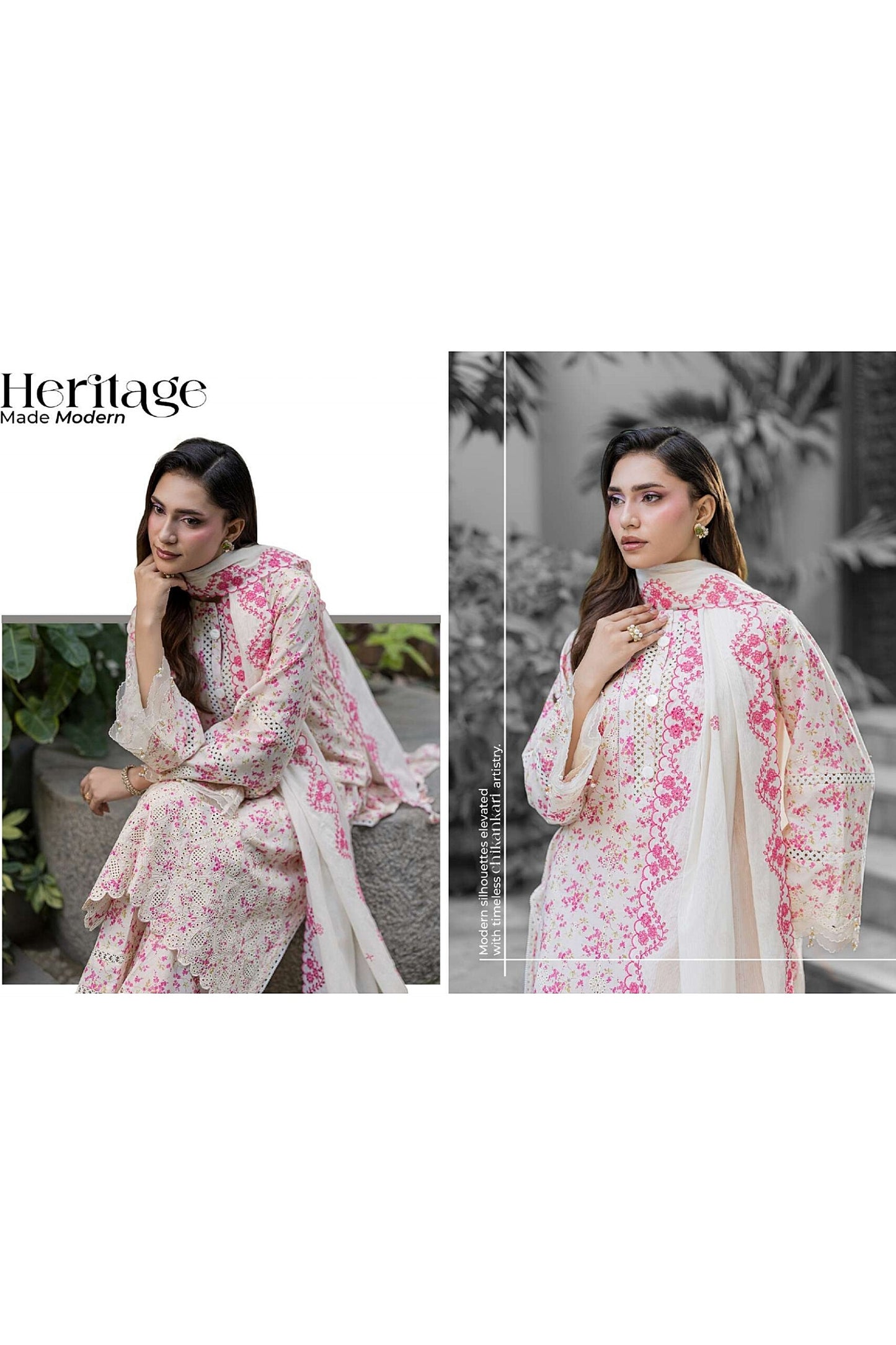 [ SUIT M ] - ZELLBURY CHIKANKARI LAWN EMBROIDERED COLLECTION 2026