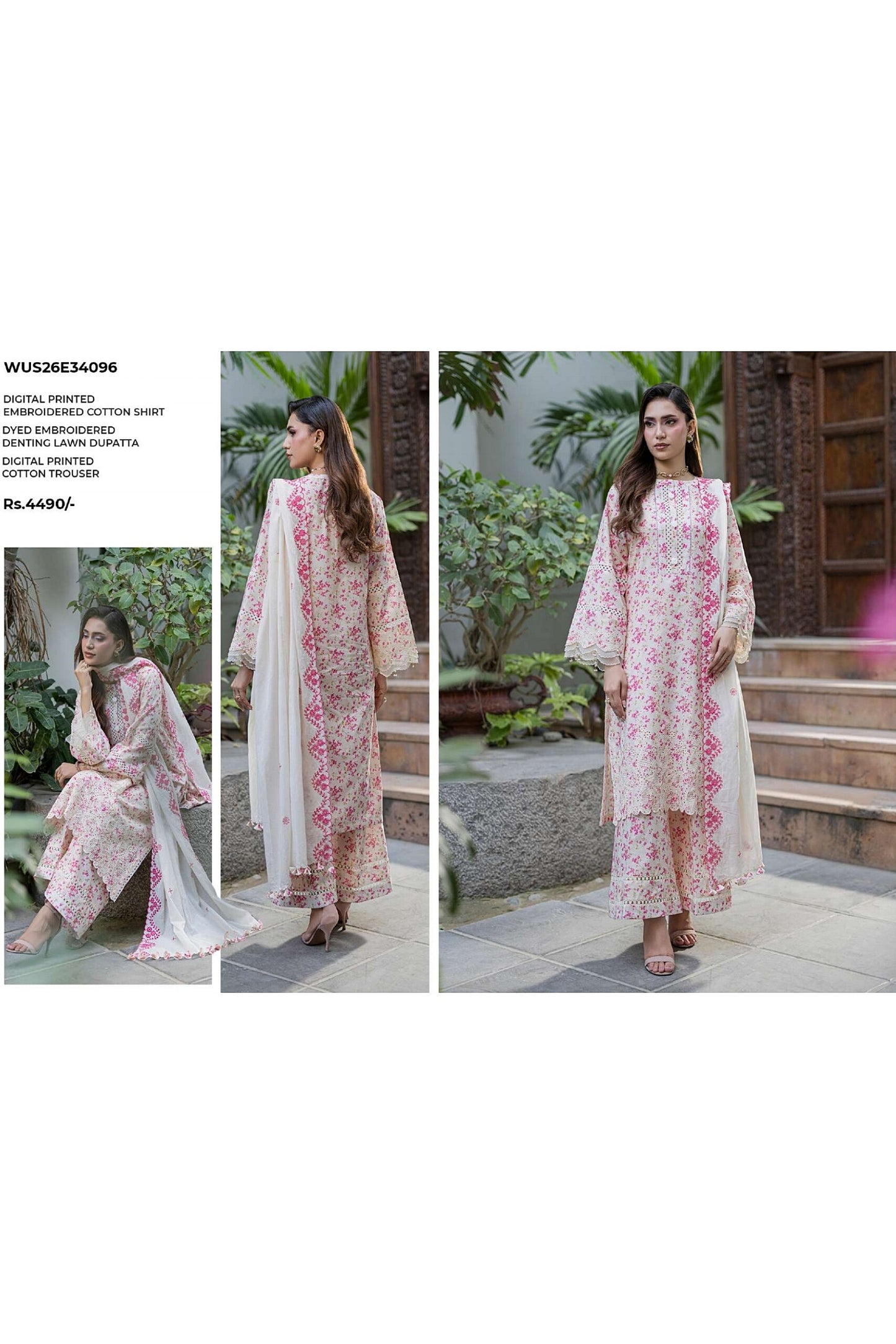 [ SUIT M ] - ZELLBURY CHIKANKARI LAWN EMBROIDERED COLLECTION 2026