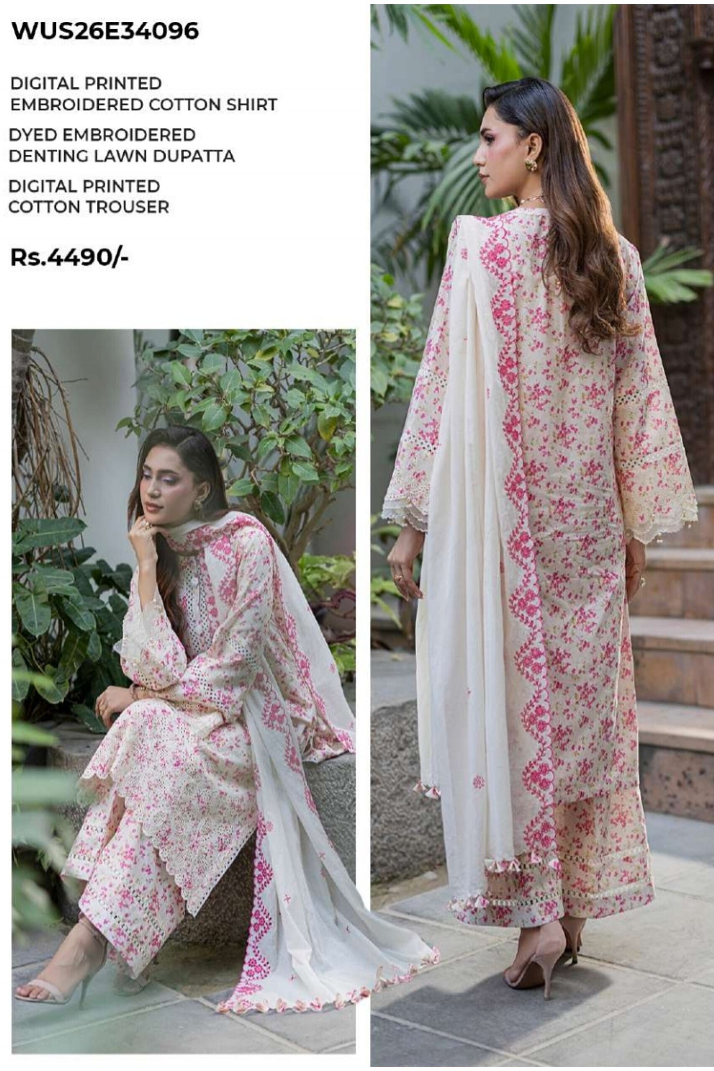 [ SUIT M ] - ZELLBURY CHIKANKARI LAWN EMBROIDERED COLLECTION 2026