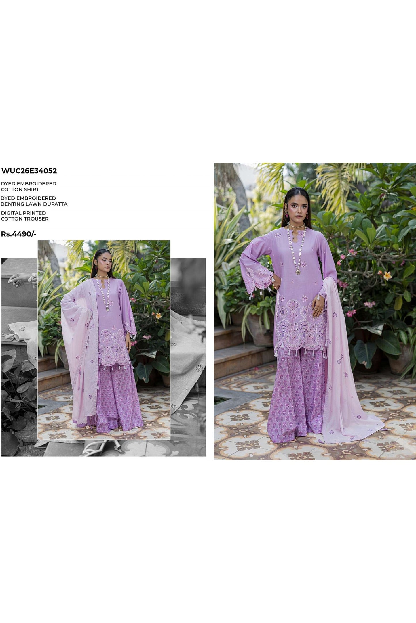 [ SUIT A ] - ZELLBURY CHIKANKARI LAWN EMBROIDERED COLLECTION 2026