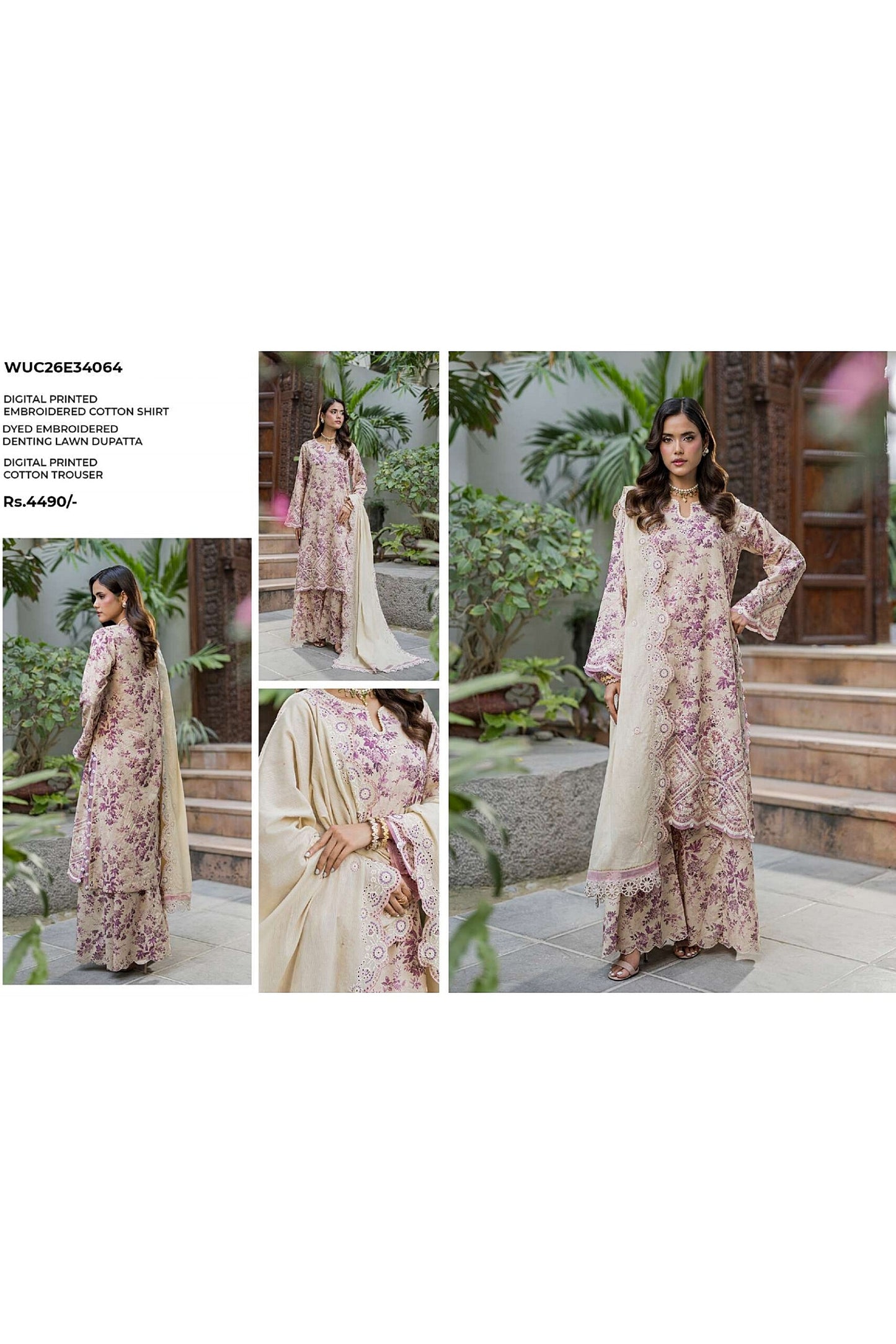 [ SUIT B ] - ZELLBURY CHIKANKARI LAWN EMBROIDERED COLLECTION 2026