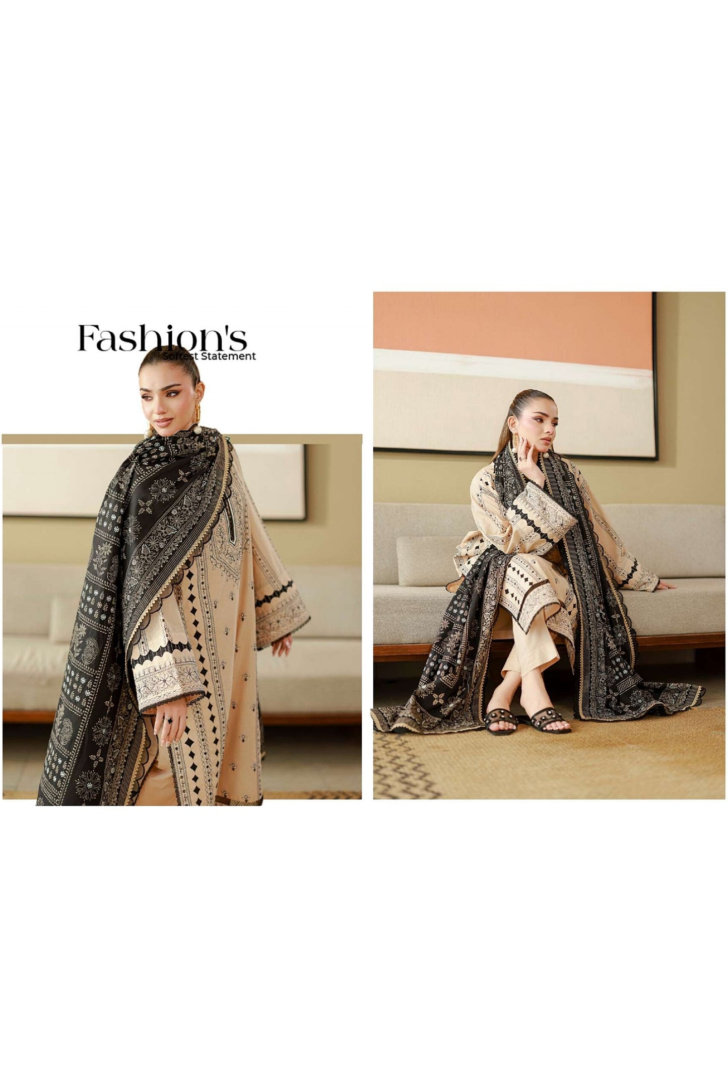 [ SUIT C ] - ZELLBURY CHIKANKARI LAWN EMBROIDERED COLLECTION 2026