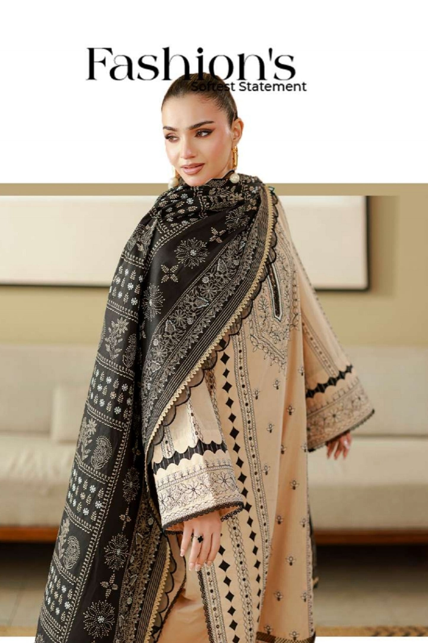 [ SUIT C ] - ZELLBURY CHIKANKARI LAWN EMBROIDERED COLLECTION 2026