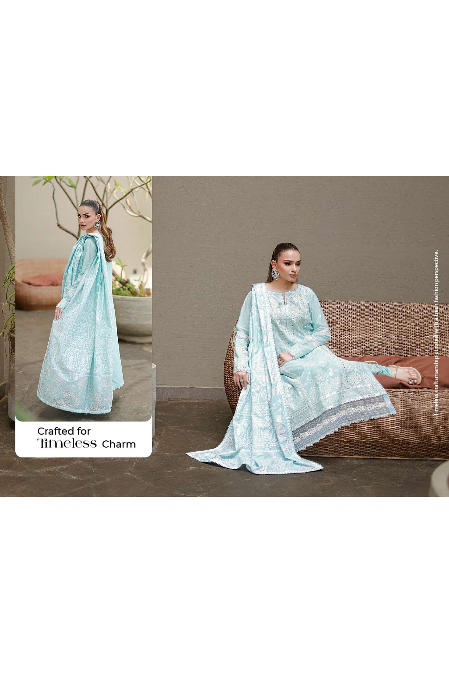 [ SUIT D ] - ZELLBURY CHIKANKARI LAWN EMBROIDERED COLLECTION 2026