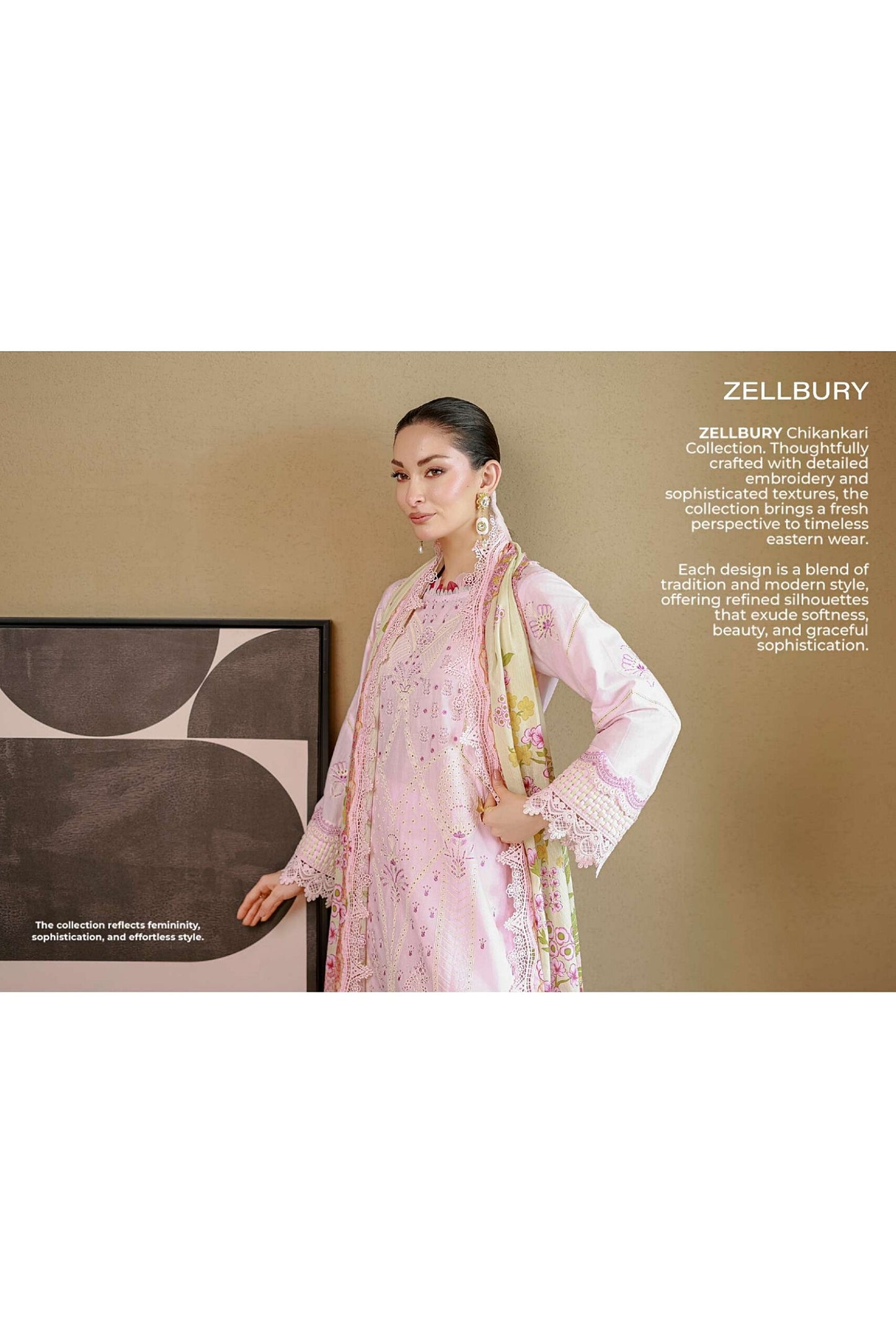 [ SUIT E ] - ZELLBURY CHIKANKARI LAWN EMBROIDERED COLLECTION 2026
