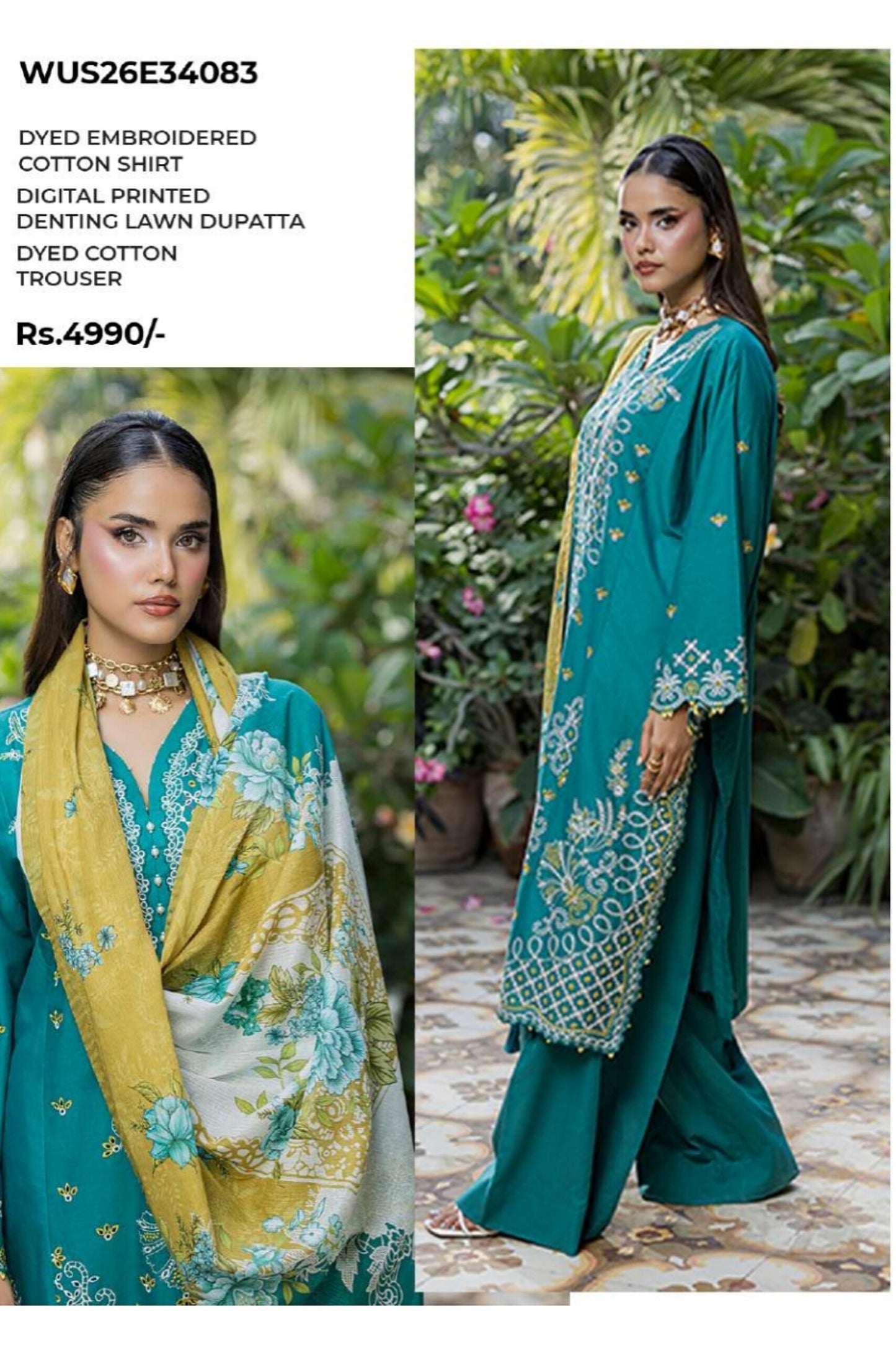 [ SUIT I ] - ZELLBURY CHIKANKARI LAWN EMBROIDERED COLLECTION 2026