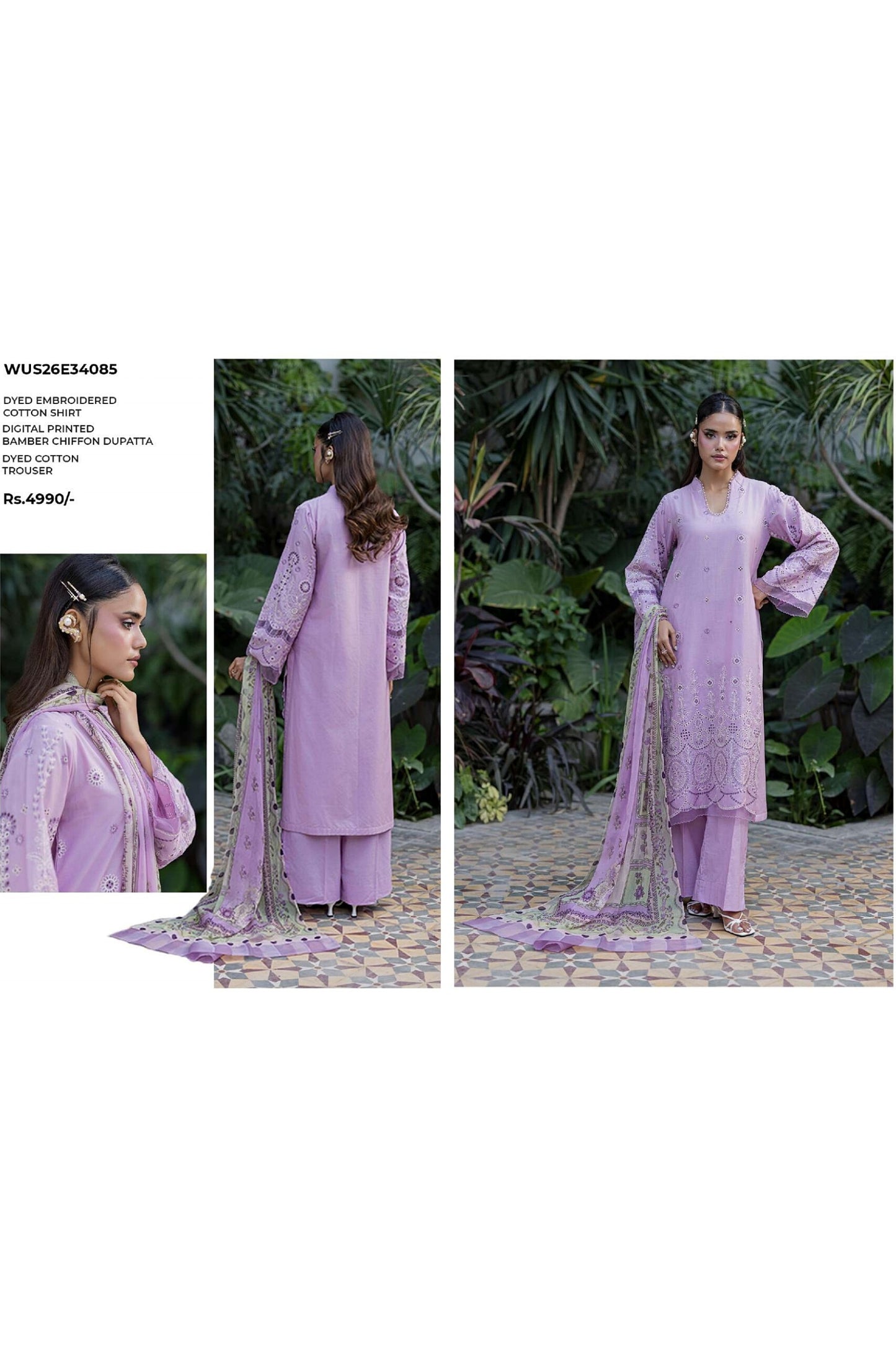 [ SUIT J ] - ZELLBURY CHIKANKARI LAWN EMBROIDERED COLLECTION 2026