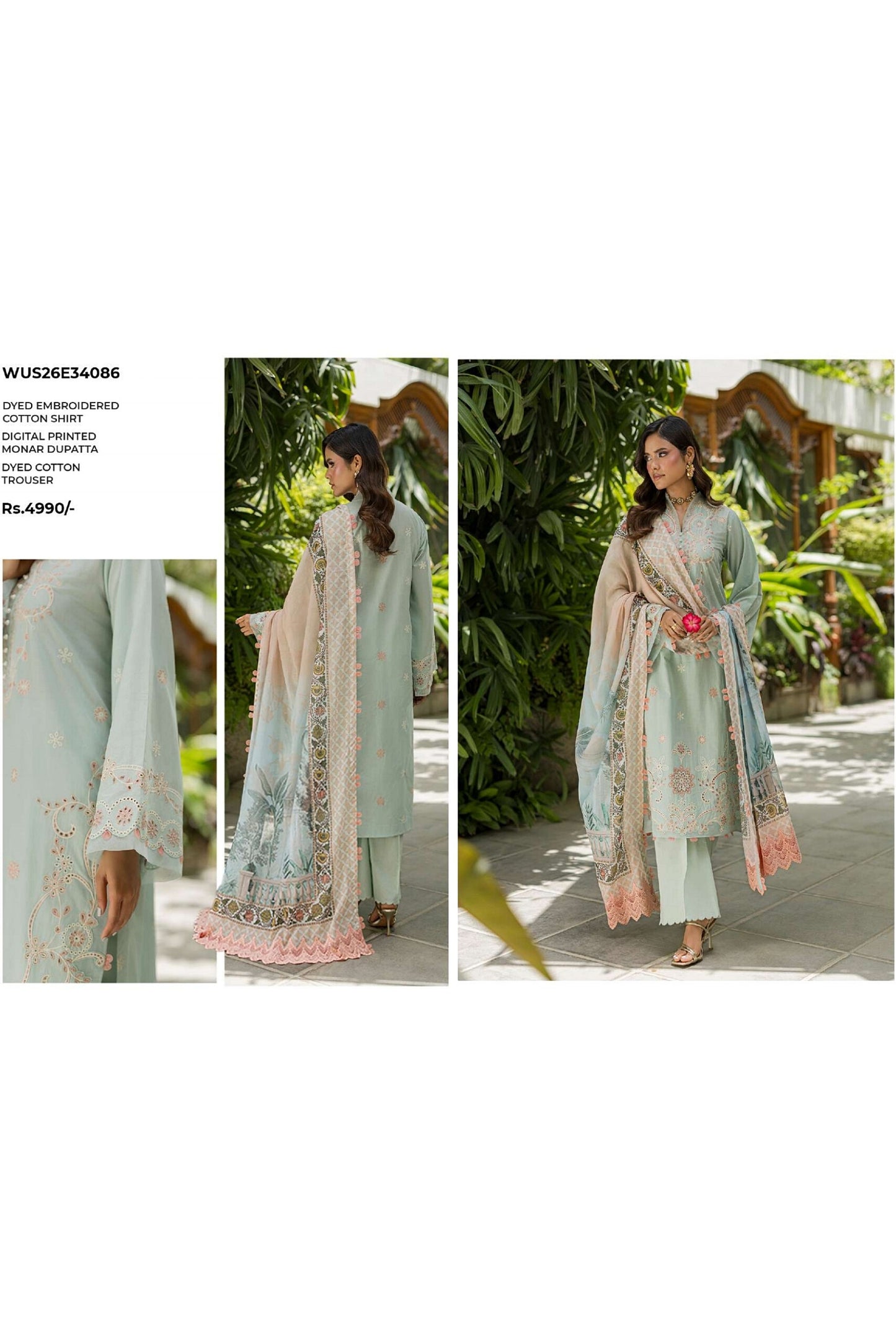 [ SUIT K ] - ZELLBURY CHIKANKARI LAWN EMBROIDERED COLLECTION 2026