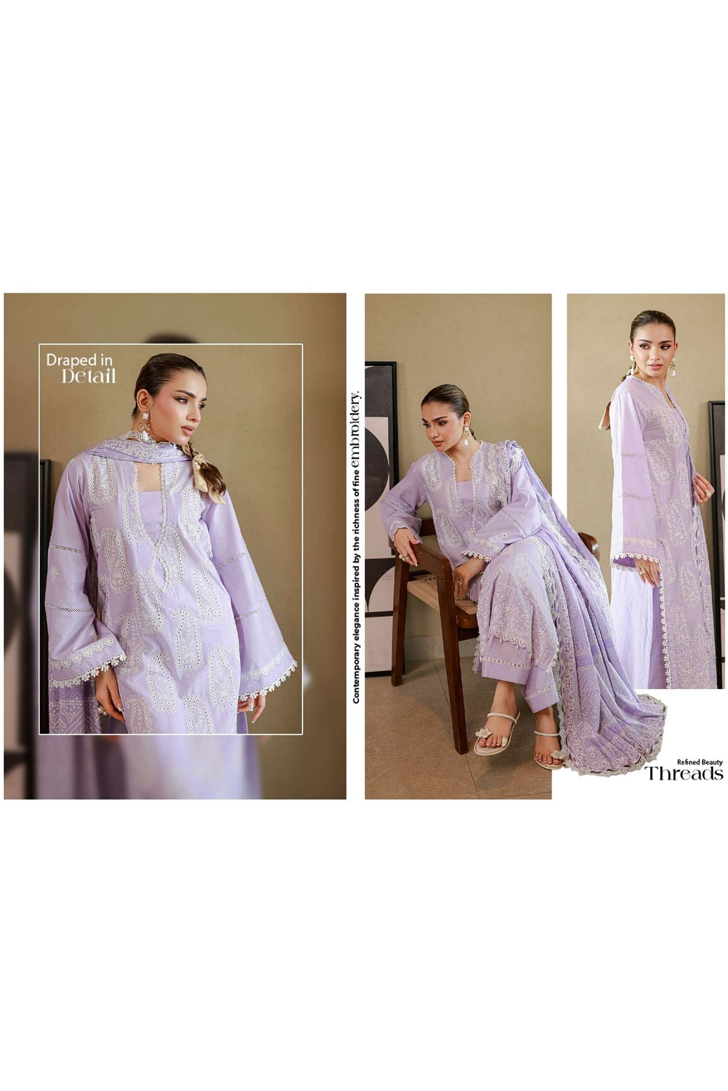 [ SUIT L ] - ZELLBURY CHIKANKARI LAWN EMBROIDERED COLLECTION 2026