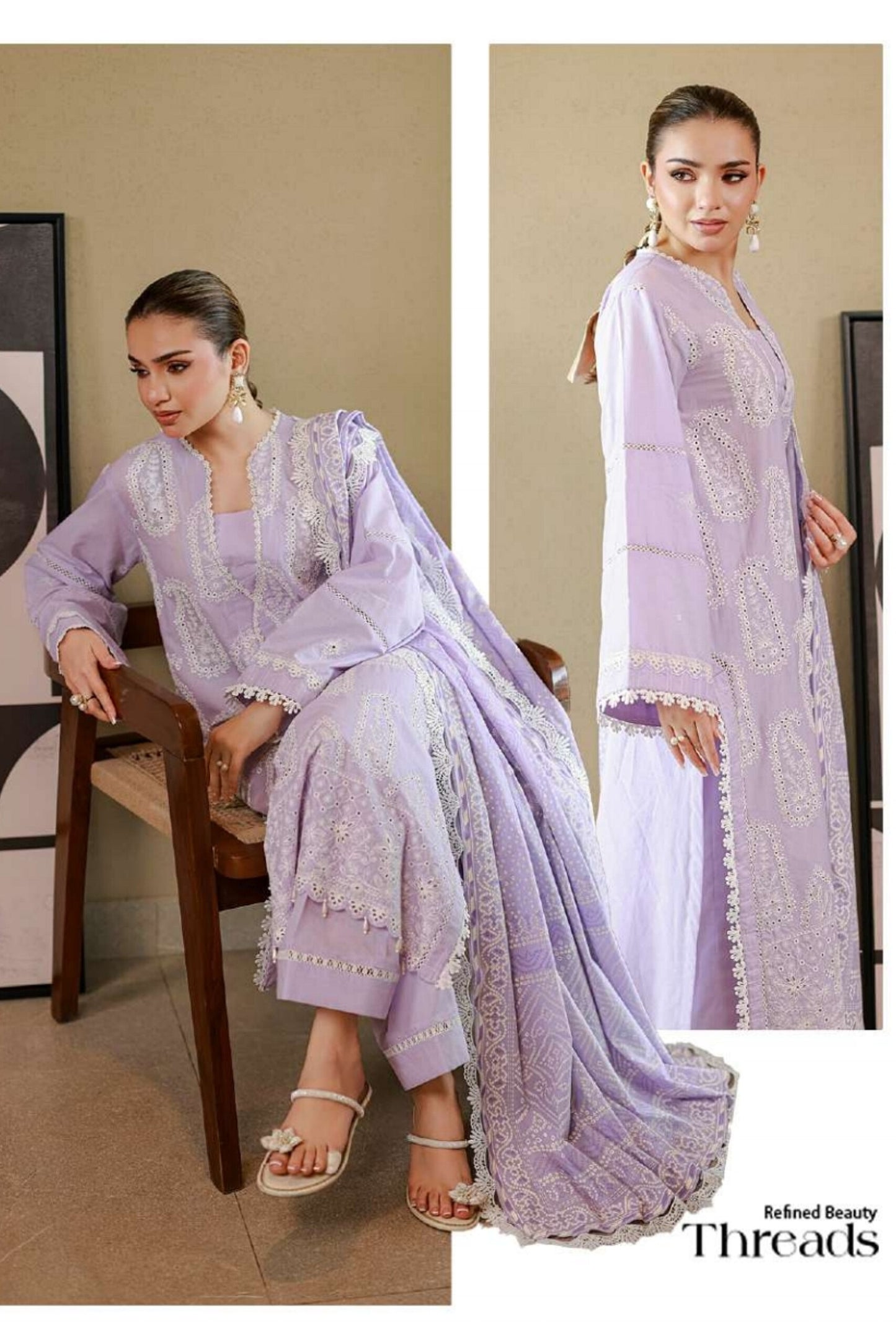 [ SUIT L ] - ZELLBURY CHIKANKARI LAWN EMBROIDERED COLLECTION 2026